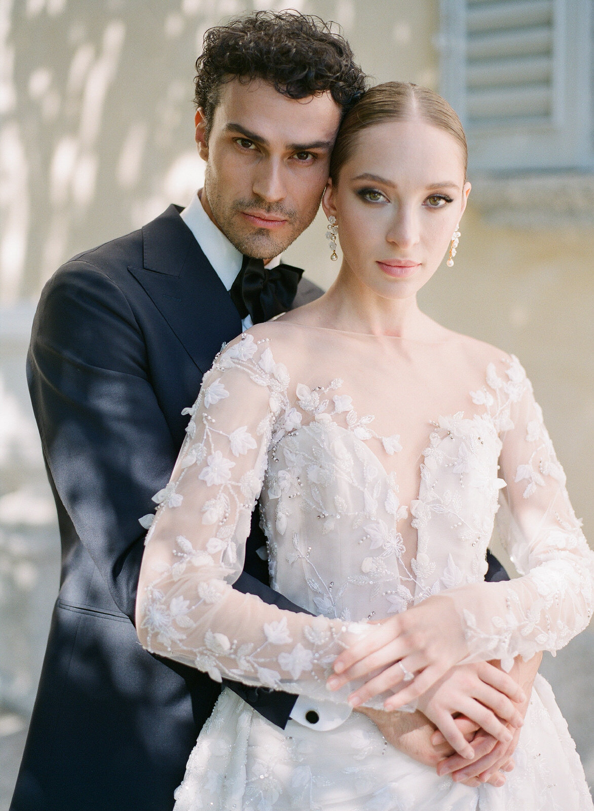 closeup shot of wedding couple