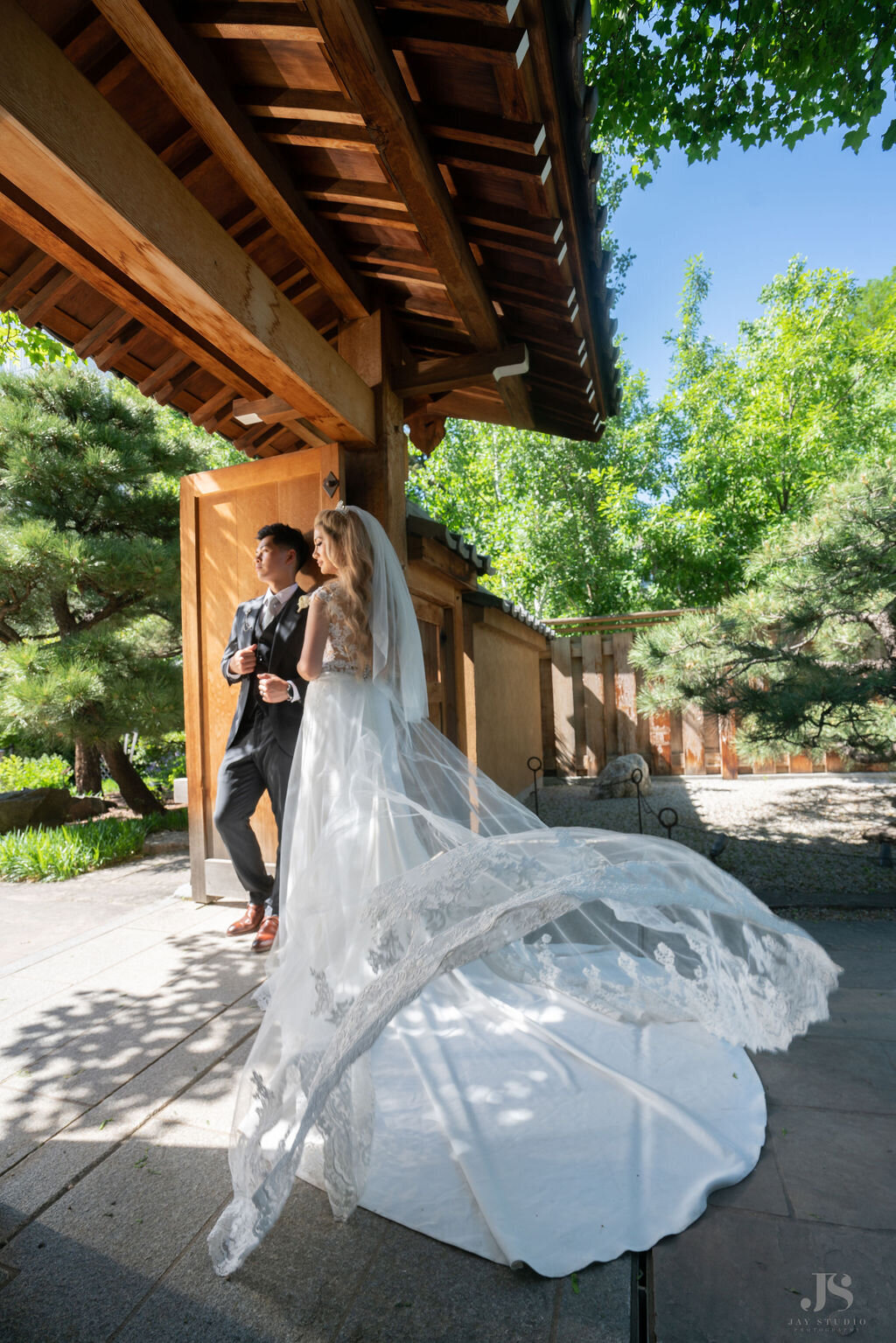 Beautiful bride and groom in Denver,Colorado.