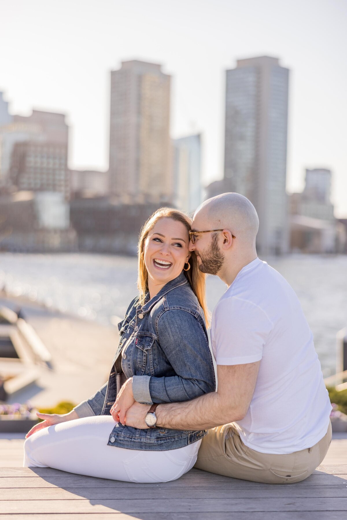 boston seaport fan pier park engagement session