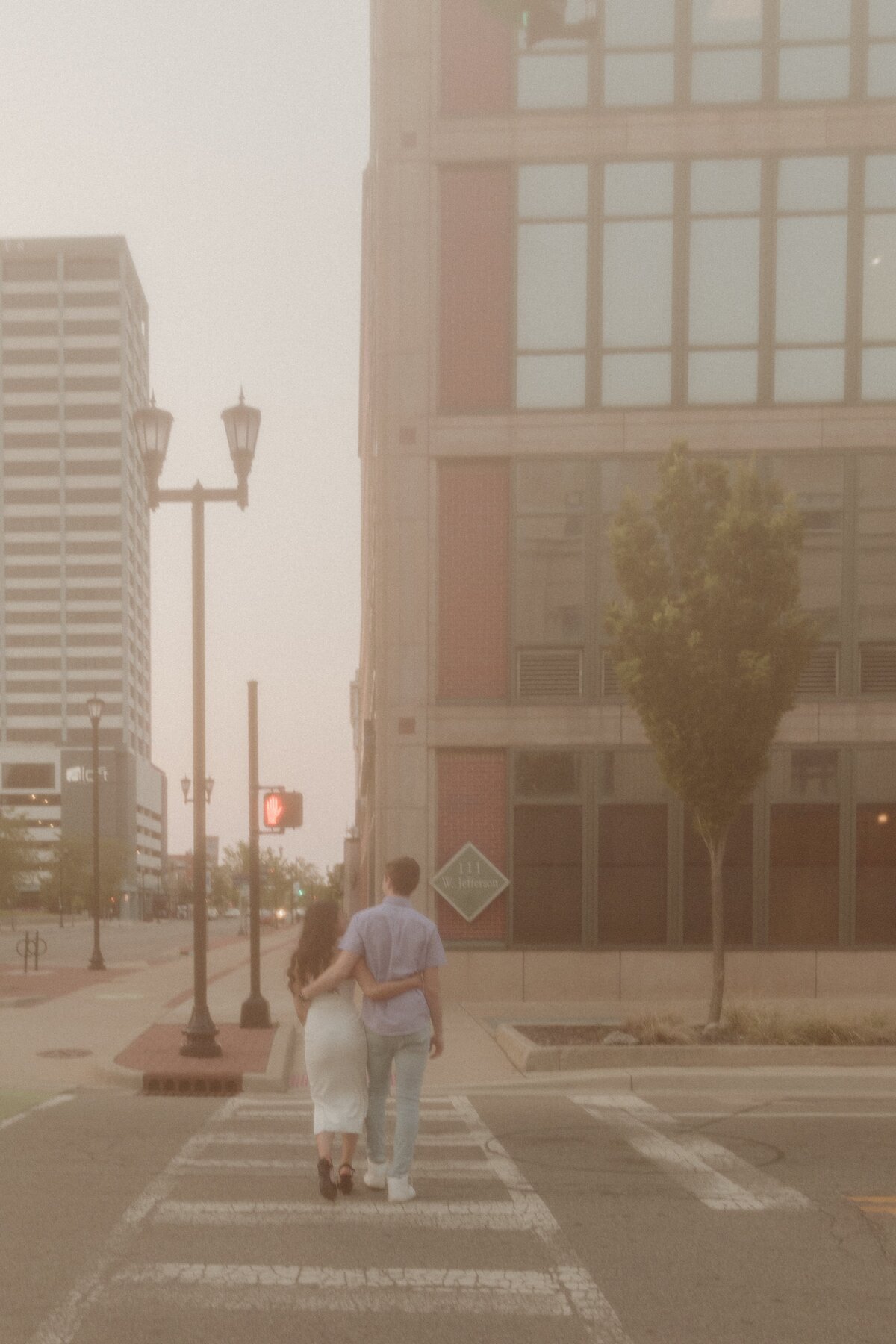 Downtown engagment session south bend couple photographer katie grace captures