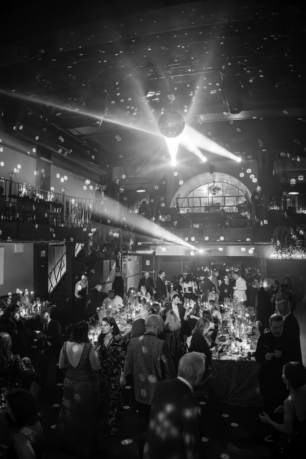 The Bowery Ballroom all lit up at a wedding