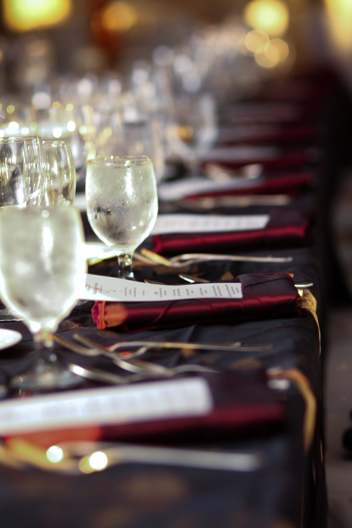 Tavistock Country Club wedding reception estate tables with pintuck linen