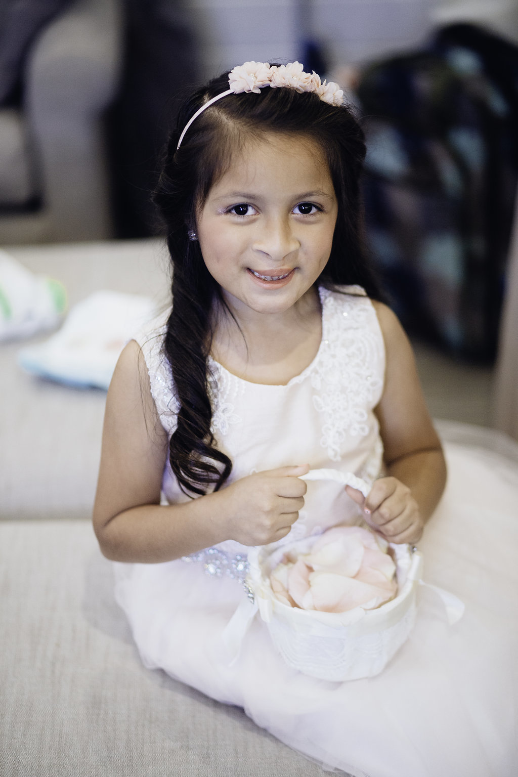 Wedding Photograph Of a Girl Holding a Small Basket Los Angeles