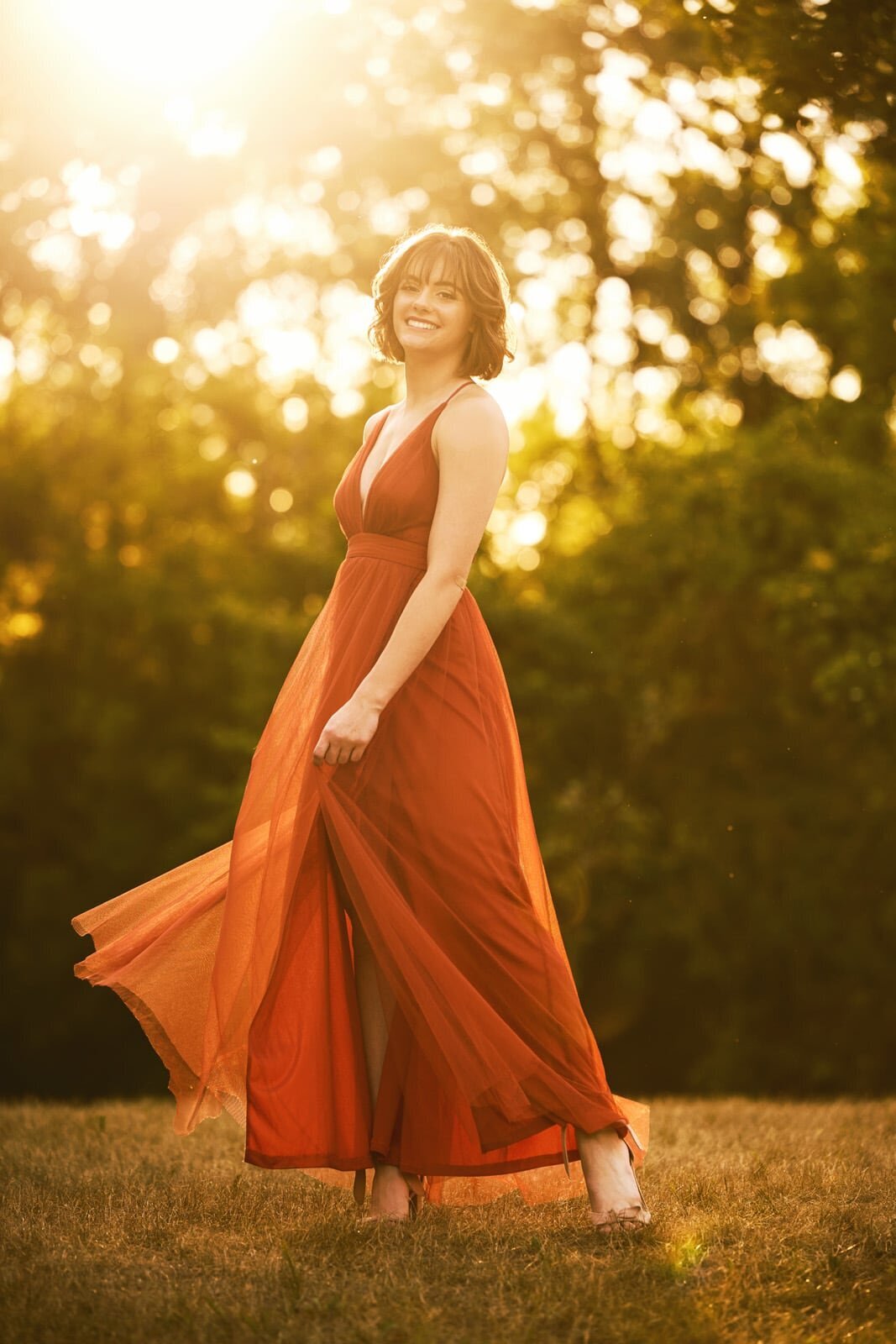 Elegant Senior Portrait With Professional Photographer in Golden Hour Light-69