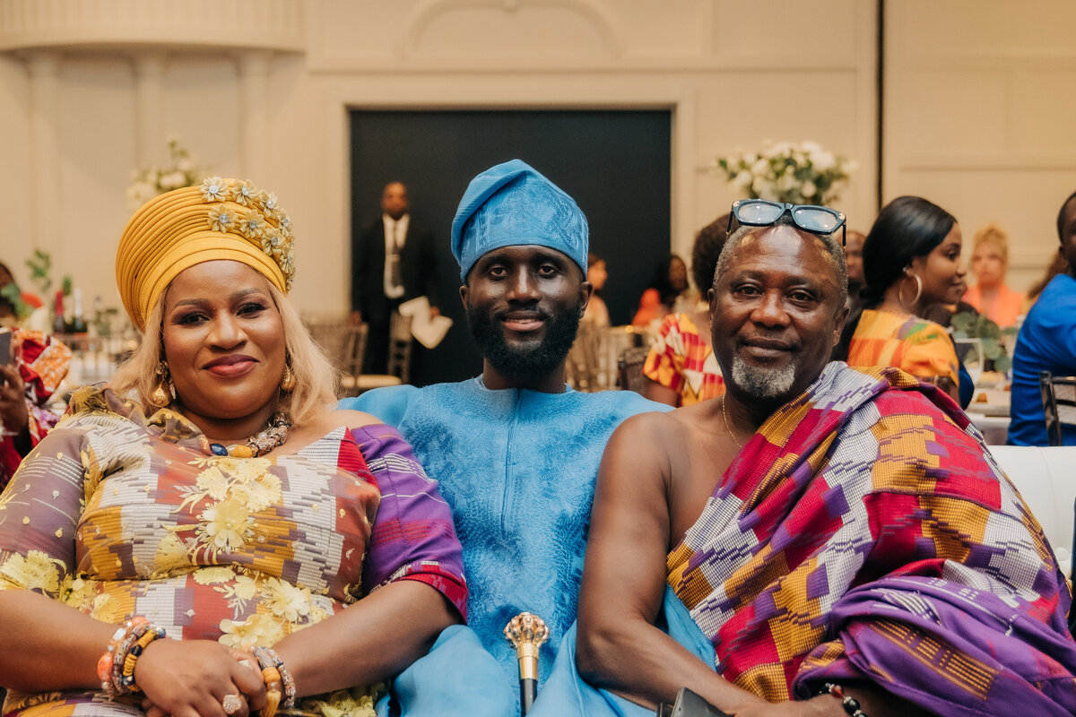 Tolu and Francis Oruka Events Wedding and event planners Toronto canada planner African Nigerian Ghana fusion  asoebi bella baby blue aso oke kente gele51