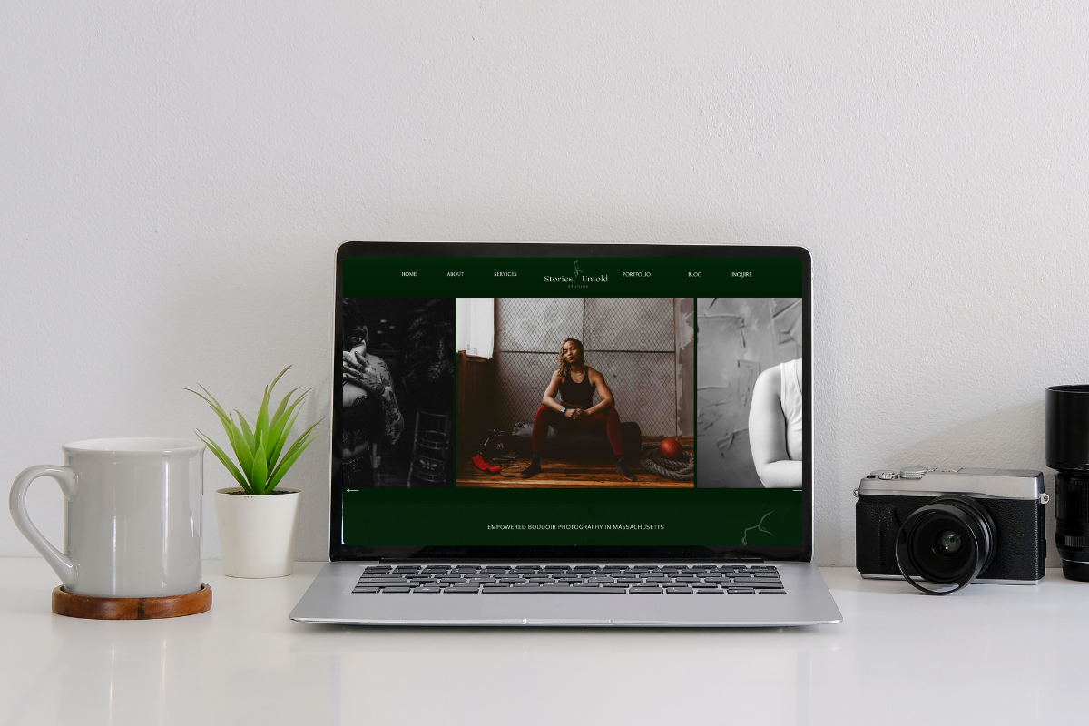 Custom website design for Stories Untold Studios, a Boudoir Photography in Massachusetts