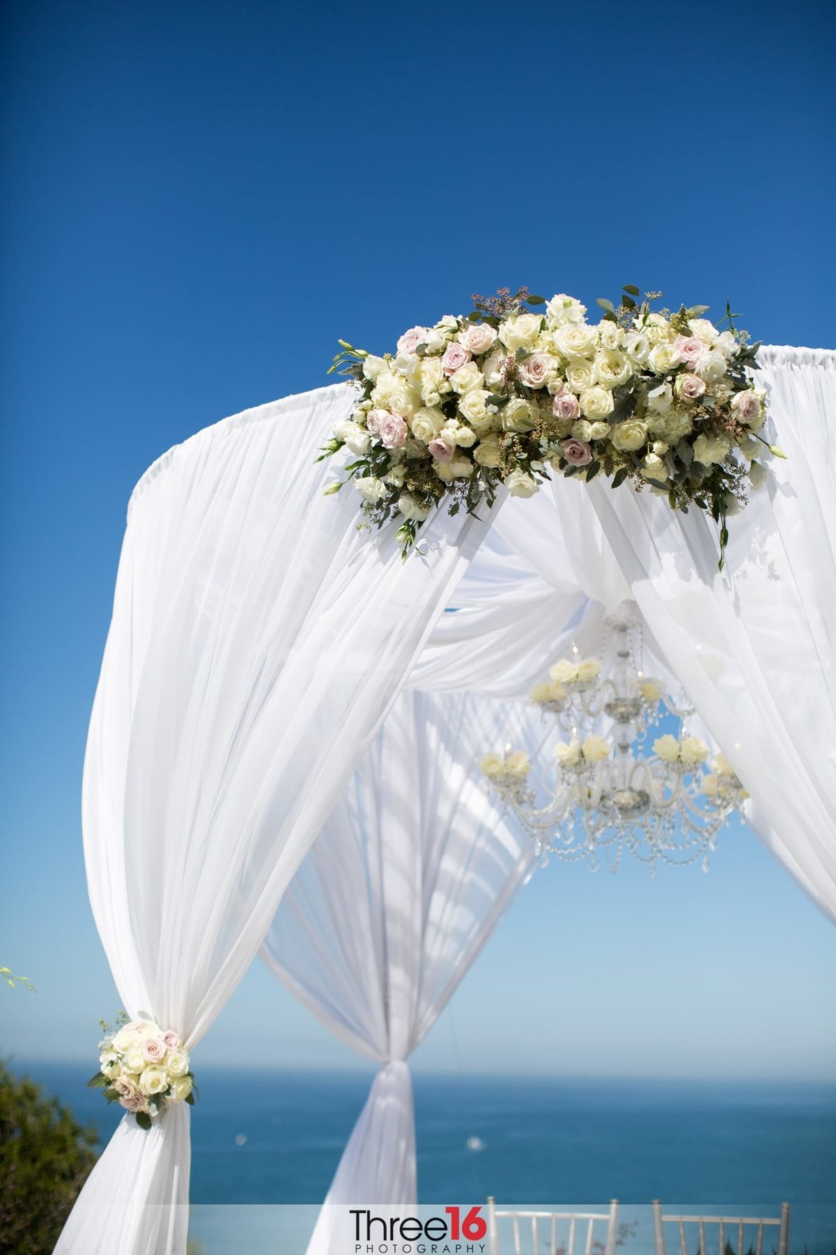 Beautiful floral decor on top of the altar