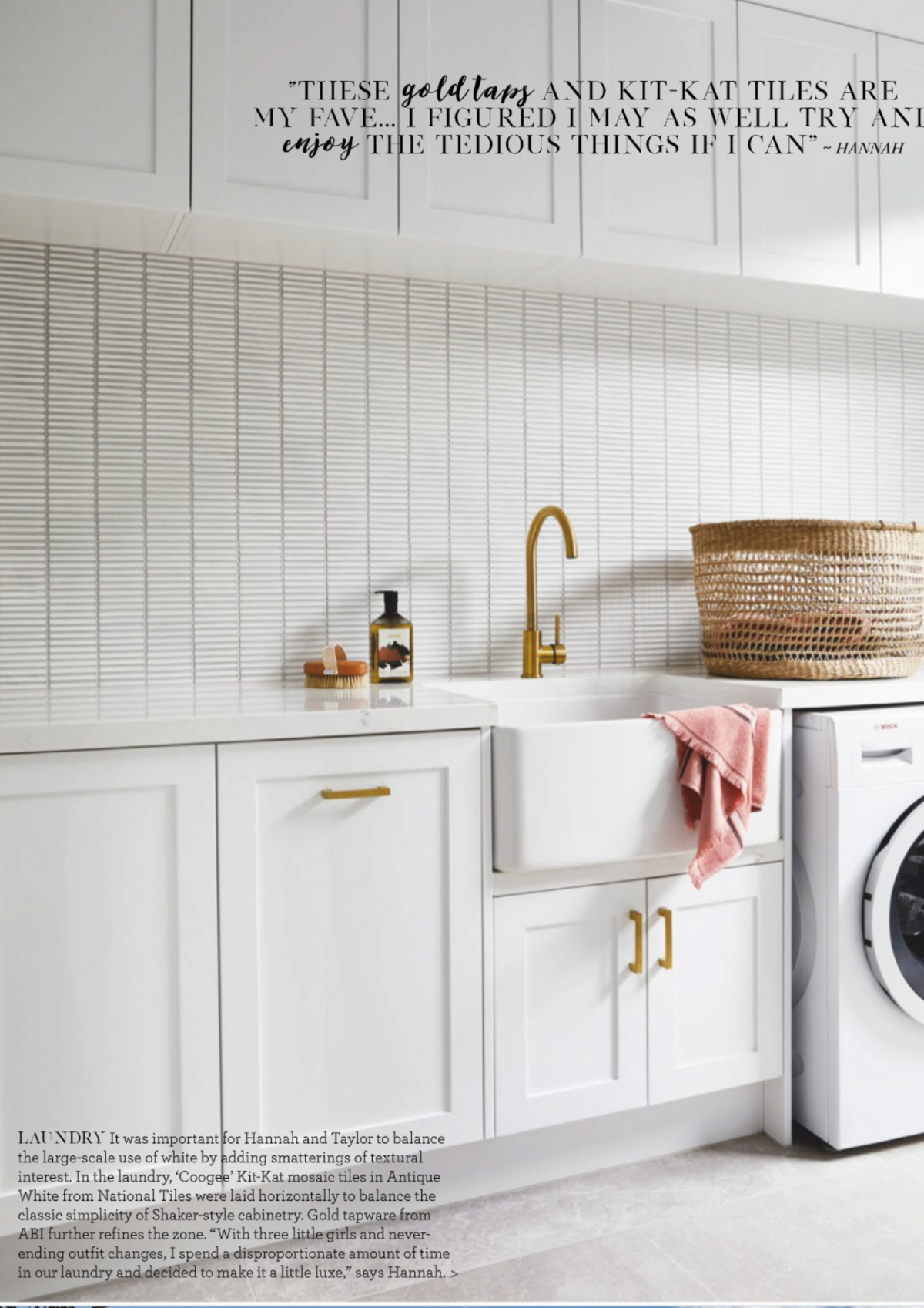 Clean White Laundry Interior Design in Melbourne– Lisa Hunter Interiors