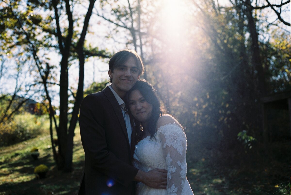 happy bride and groom