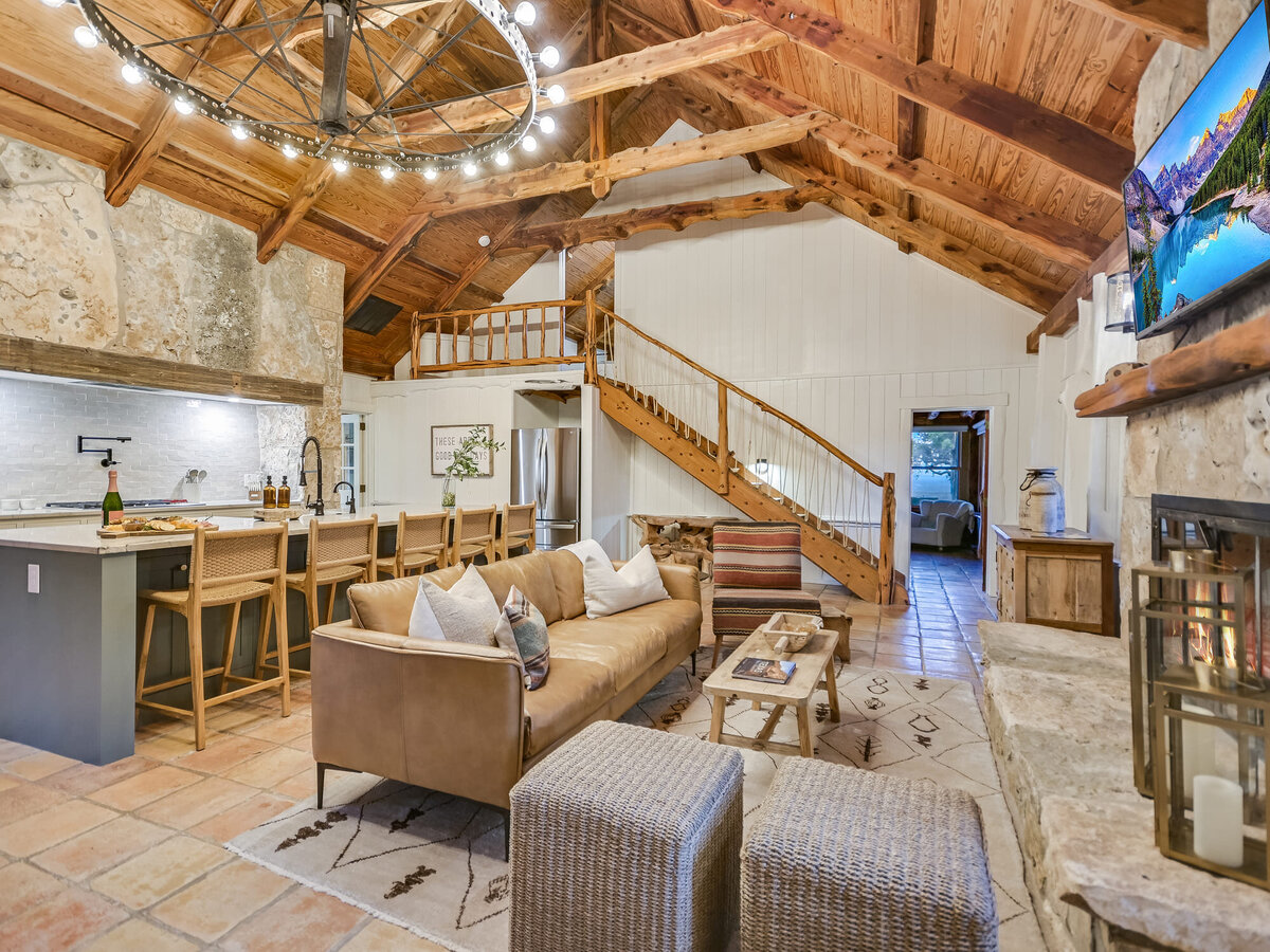 Large open plan living room in Texas