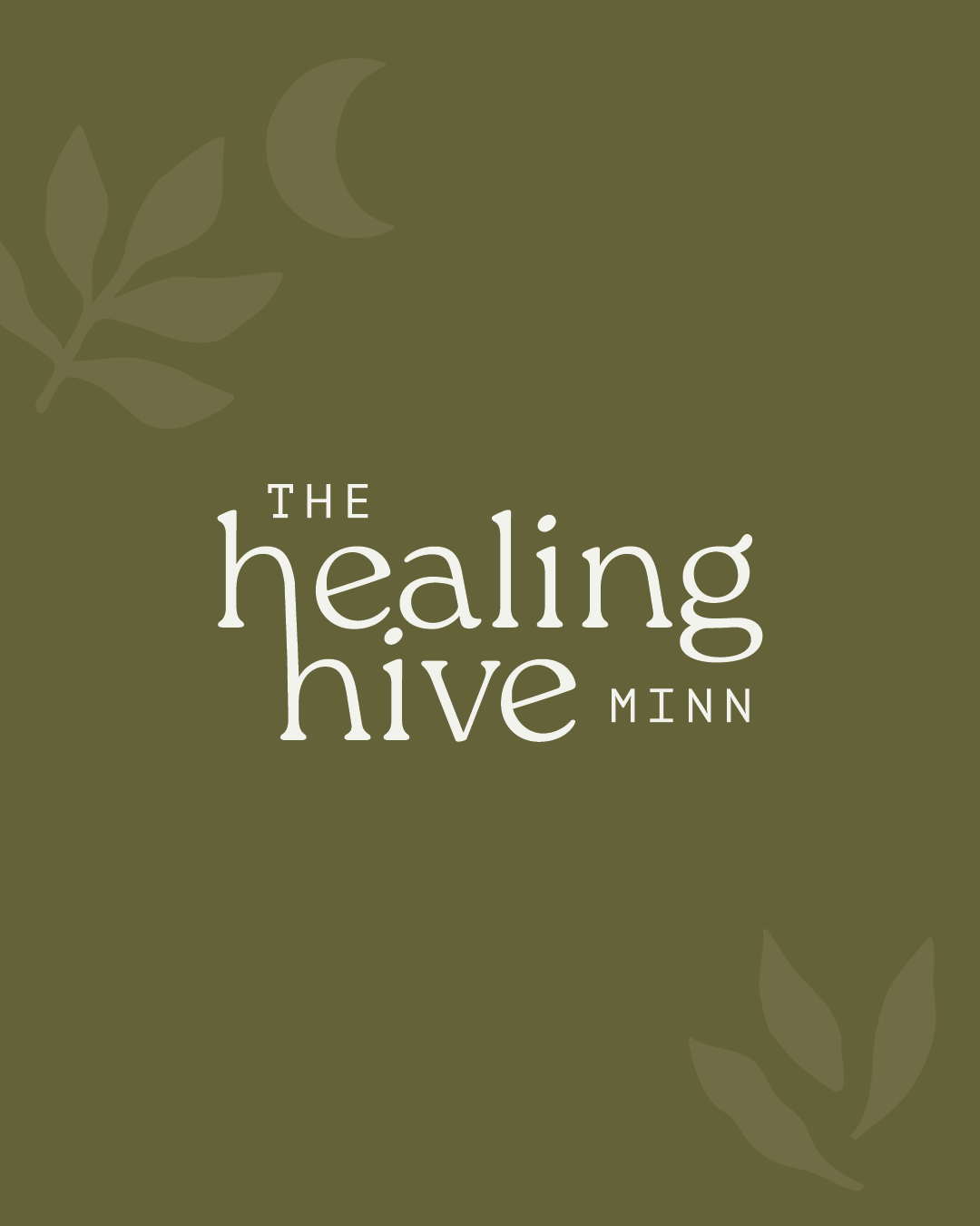 Modern and earthy logo with plant details and a serif font for Therapist