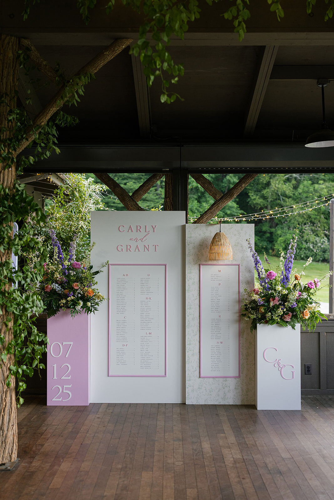 pixels-and-wood-seating-chart-sign-linville-wedding-north-carolina-the camp at eseeola-2