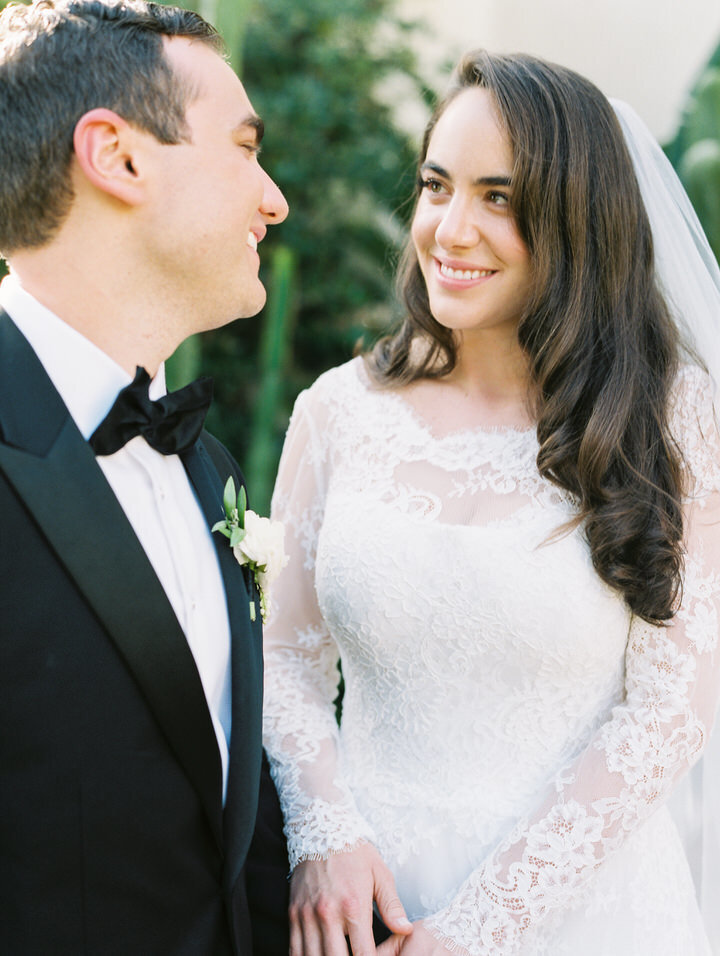 bride and groom wedding portraits at terranea