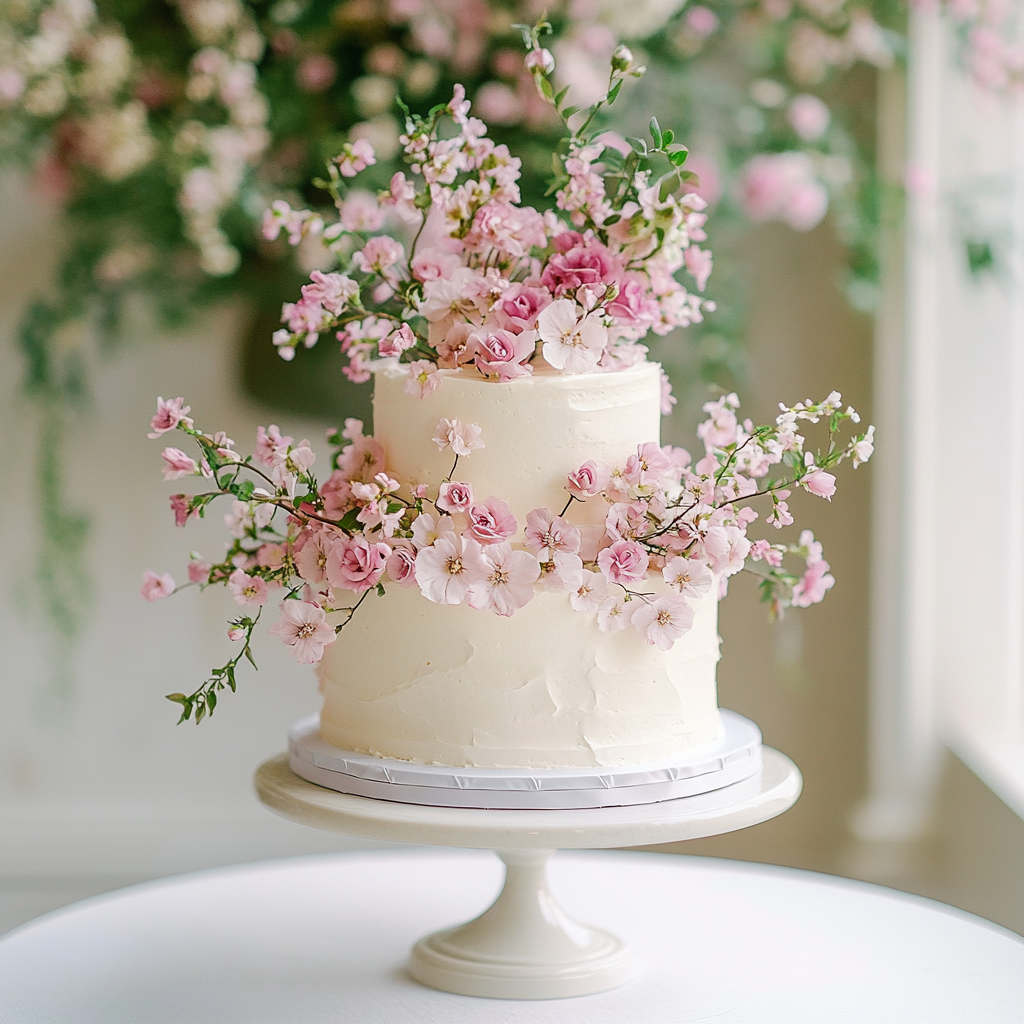 kdurski_86694_a_white_wedding_cake_with_pink_florals_on_a_white_2045f156-7dcf-44d4-8e06-5a6a464475a7