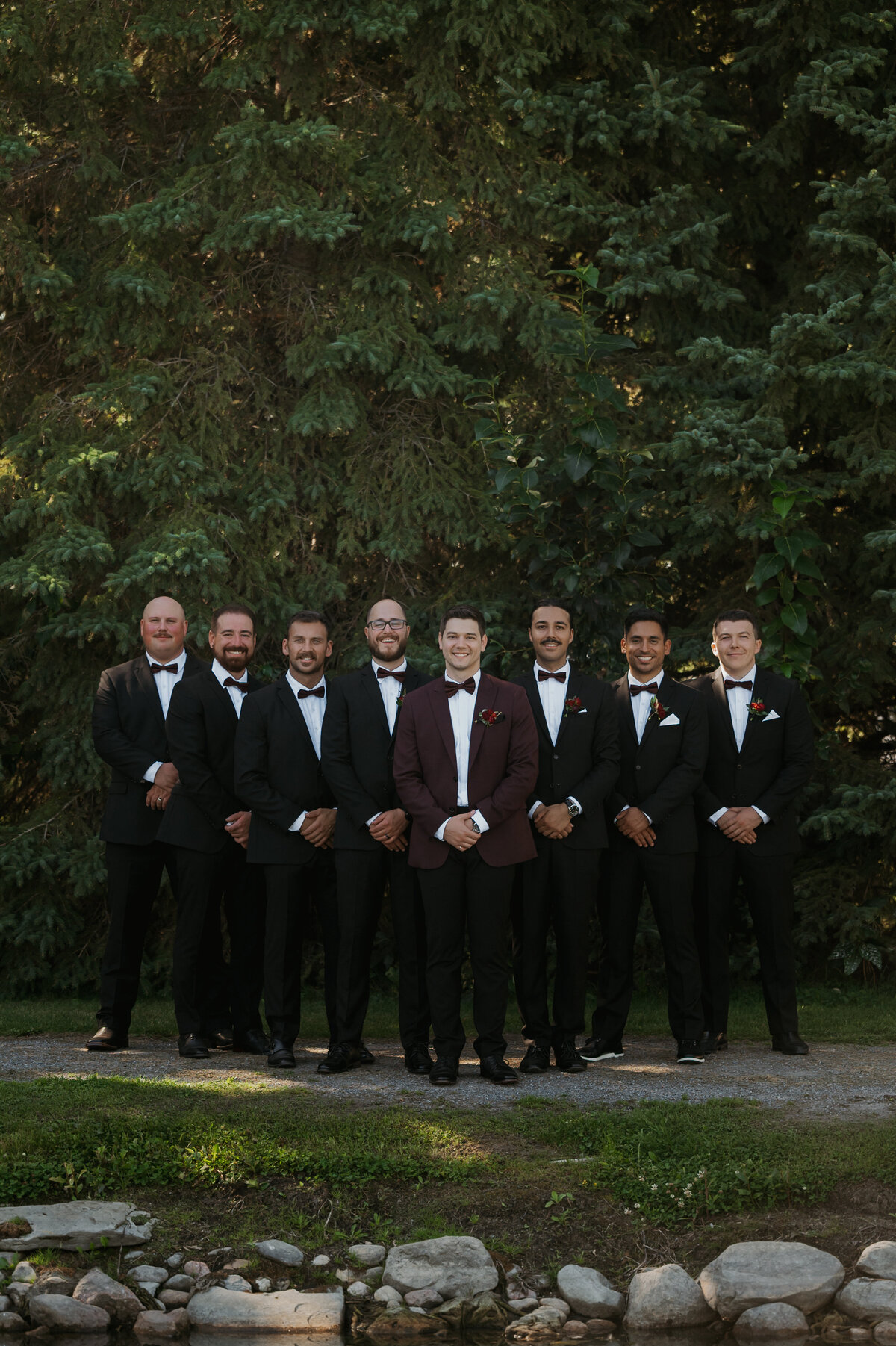 Groomsmen portraits at Devon Wedding venue