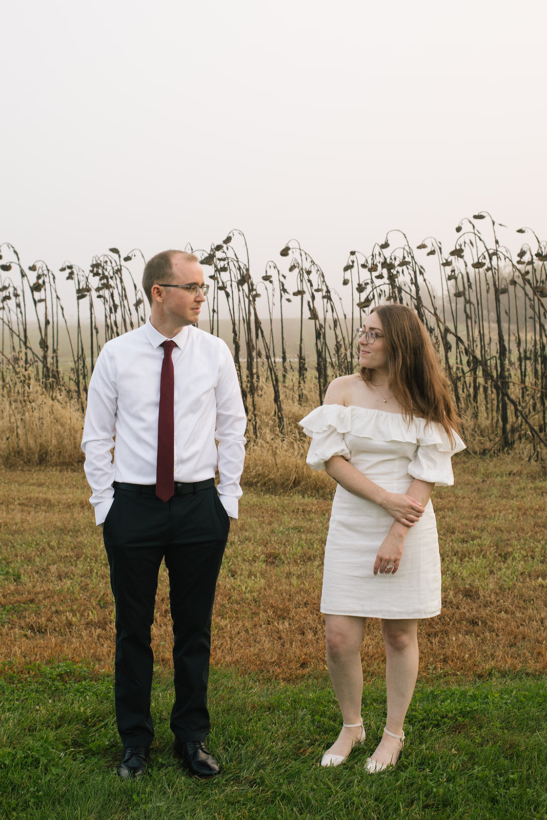 Bride and Groom in field