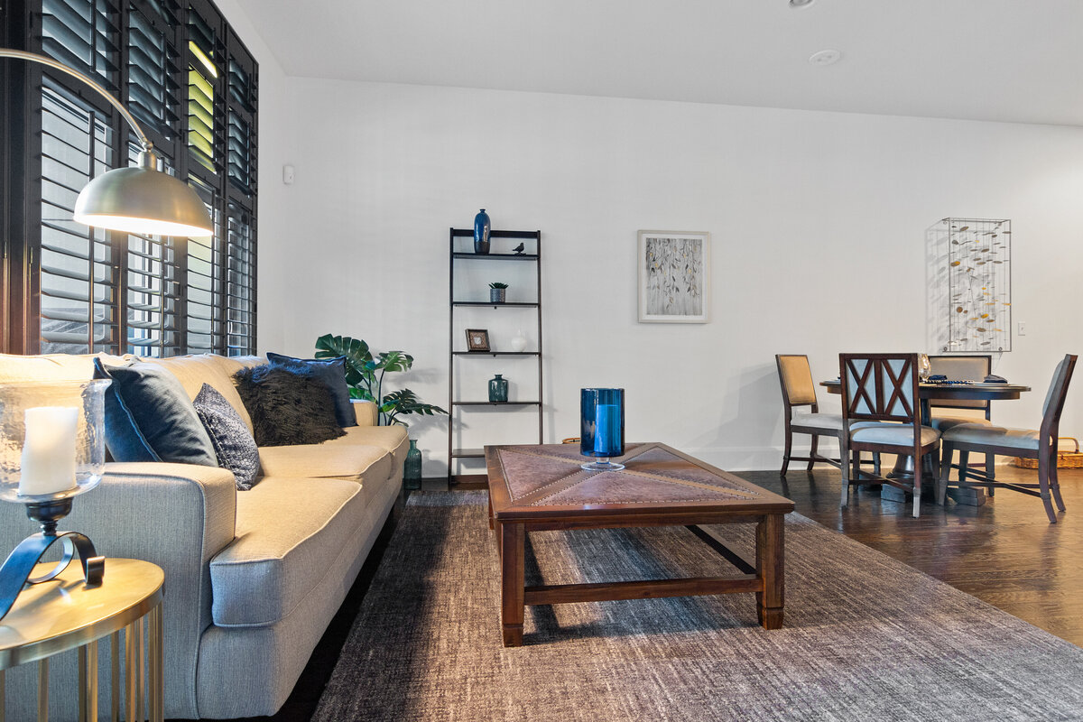 Vacant home staging with contemporary furnishings to showcase spacious living areas