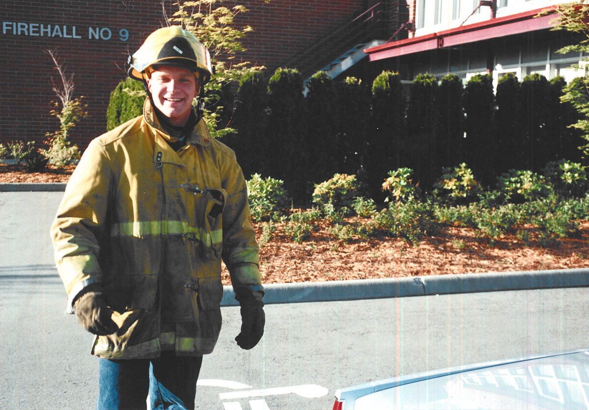 Brent Ray Fraser  Posing As Fireman - July 1999