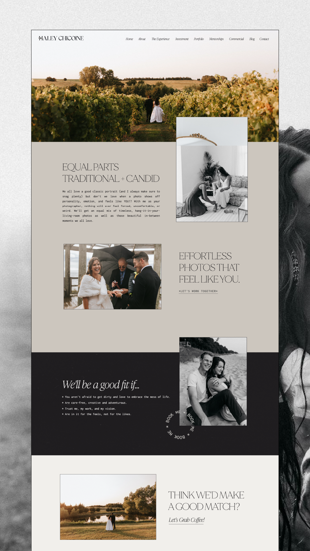 Modern Showit Website Design for Wedding Photographer