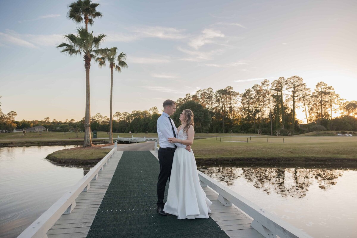 Bride and Groom Portraits at Eagle Landing Golf Club
