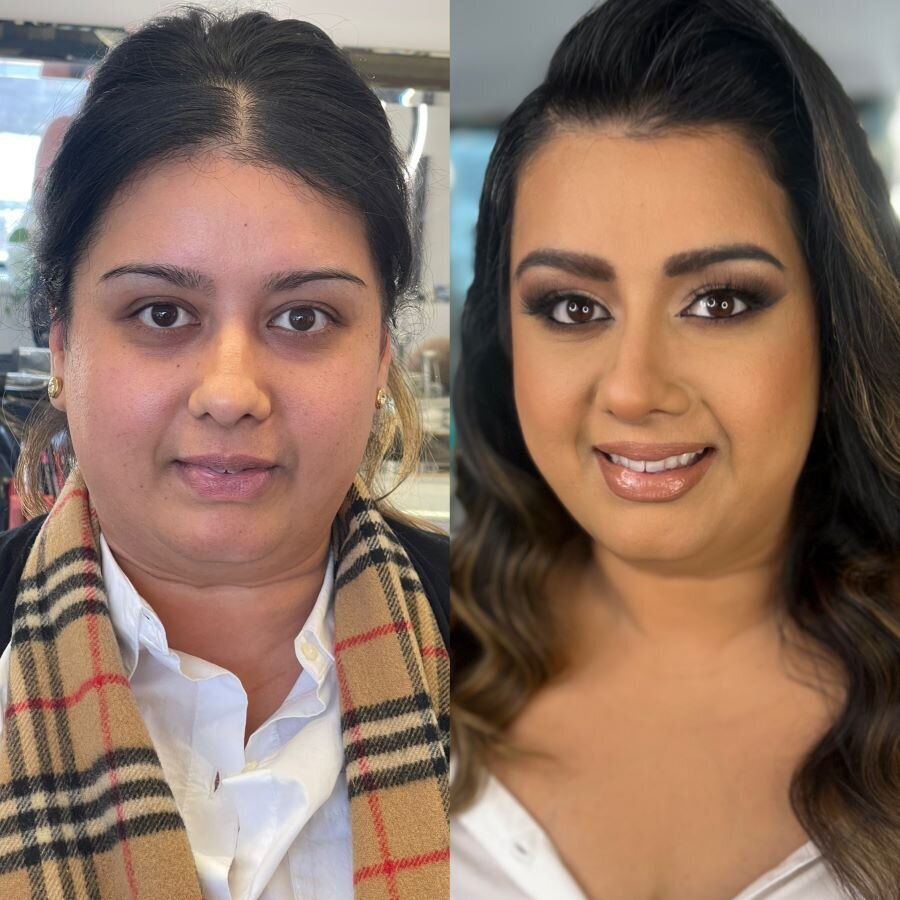 Celebration makeup in Ottawa: Sparkling highlighter and shimmering gold eyeshadow capture the festive spirit.
