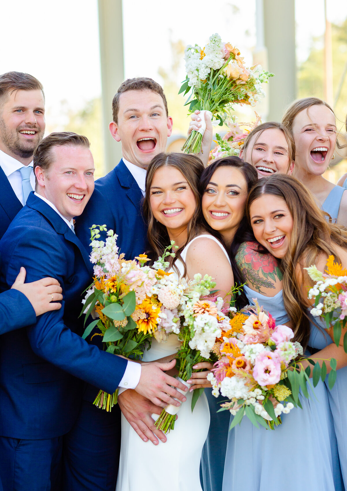 Couples beautiful moment with friends and family