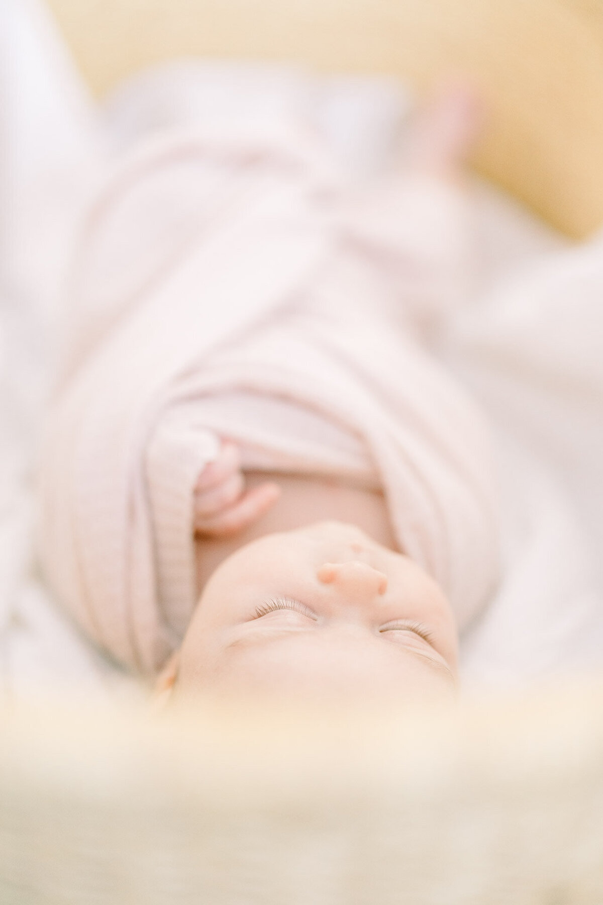 baby swaddled for Tampa newborn photographer Tina Marie Studio.
