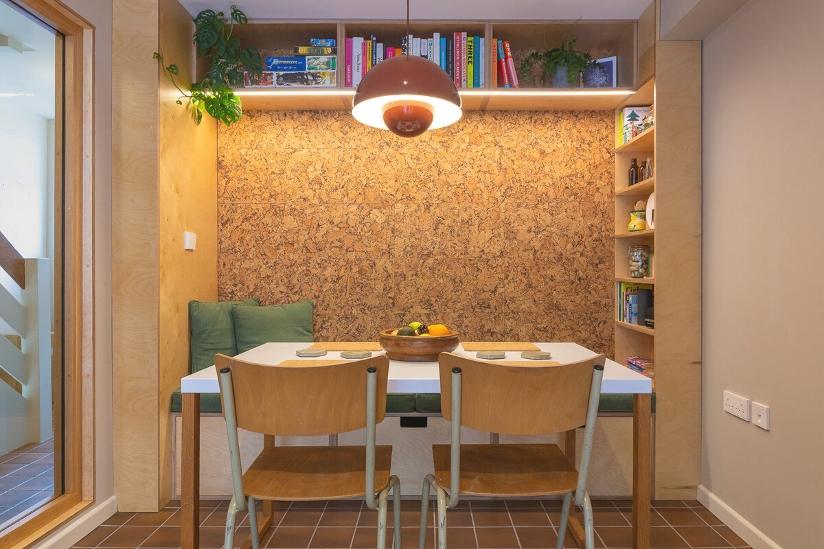 Plywood cabinets with cork