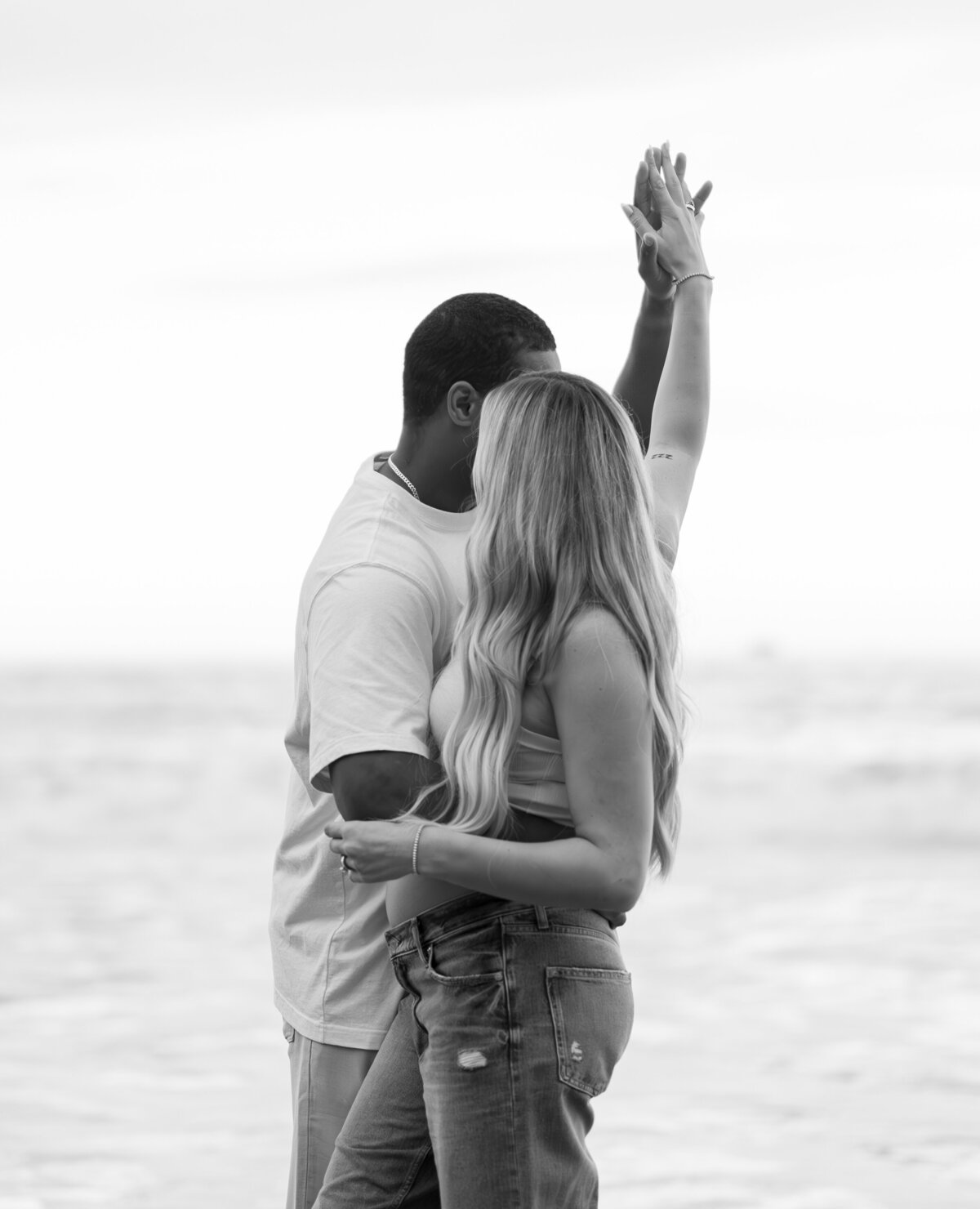 black and white moody and. unique maternity photo