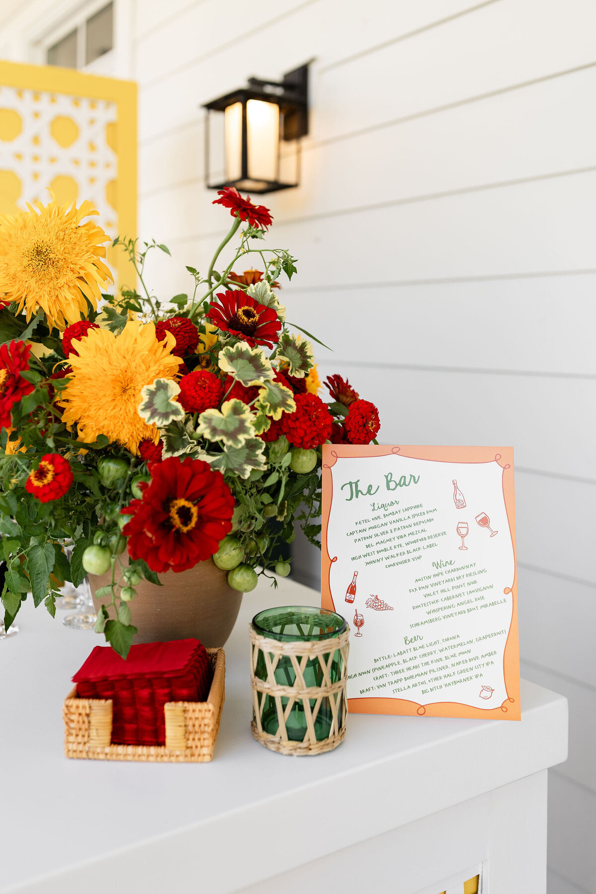 Golden Yellow Statement Bar - Welcome Party Inspiration - Verve Event Co. - Lake House on Canandaigua (2)