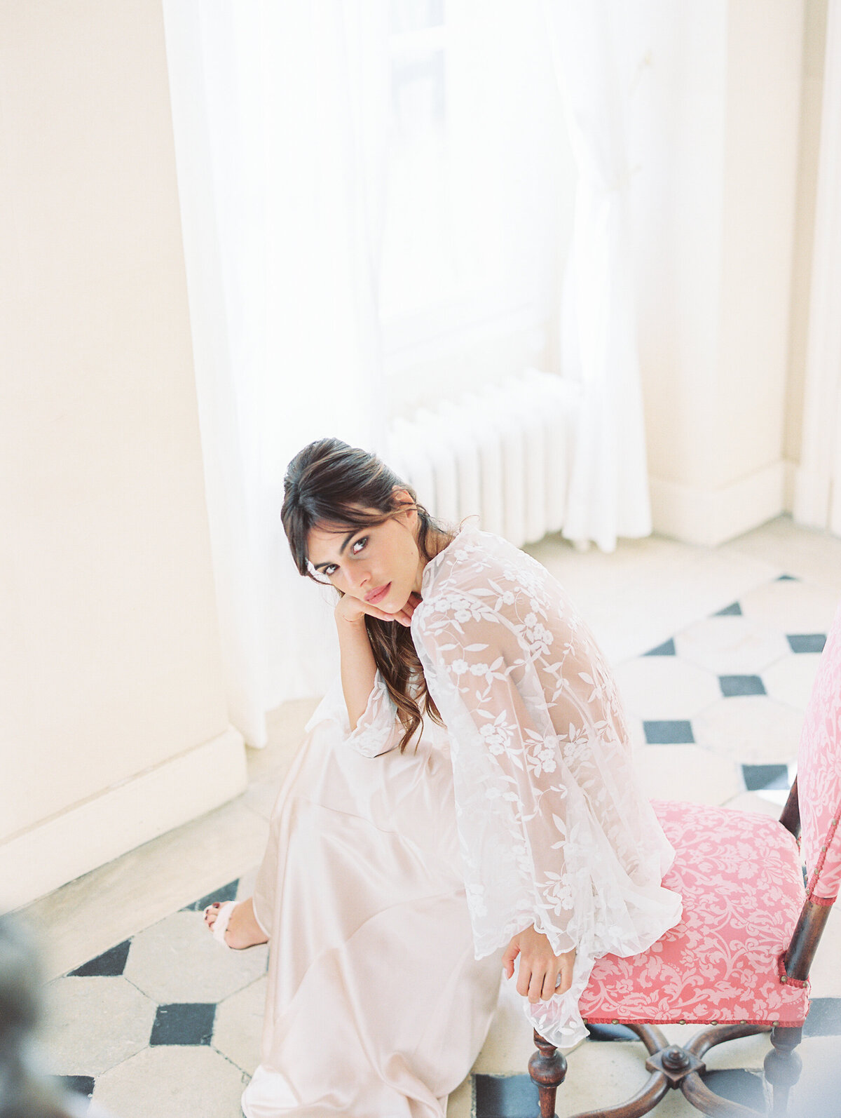 Bride Gets Ready at Chateau de Courtomer