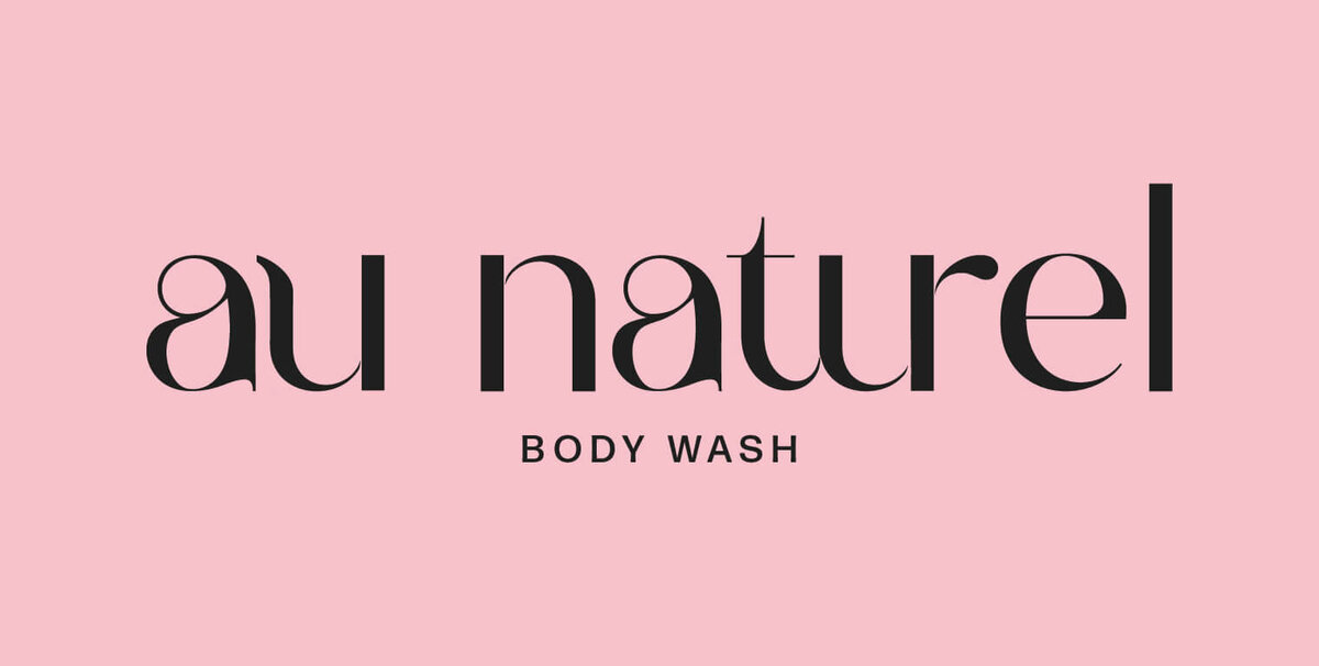 Modern sans-serif logo for unisex natural body wash brand
