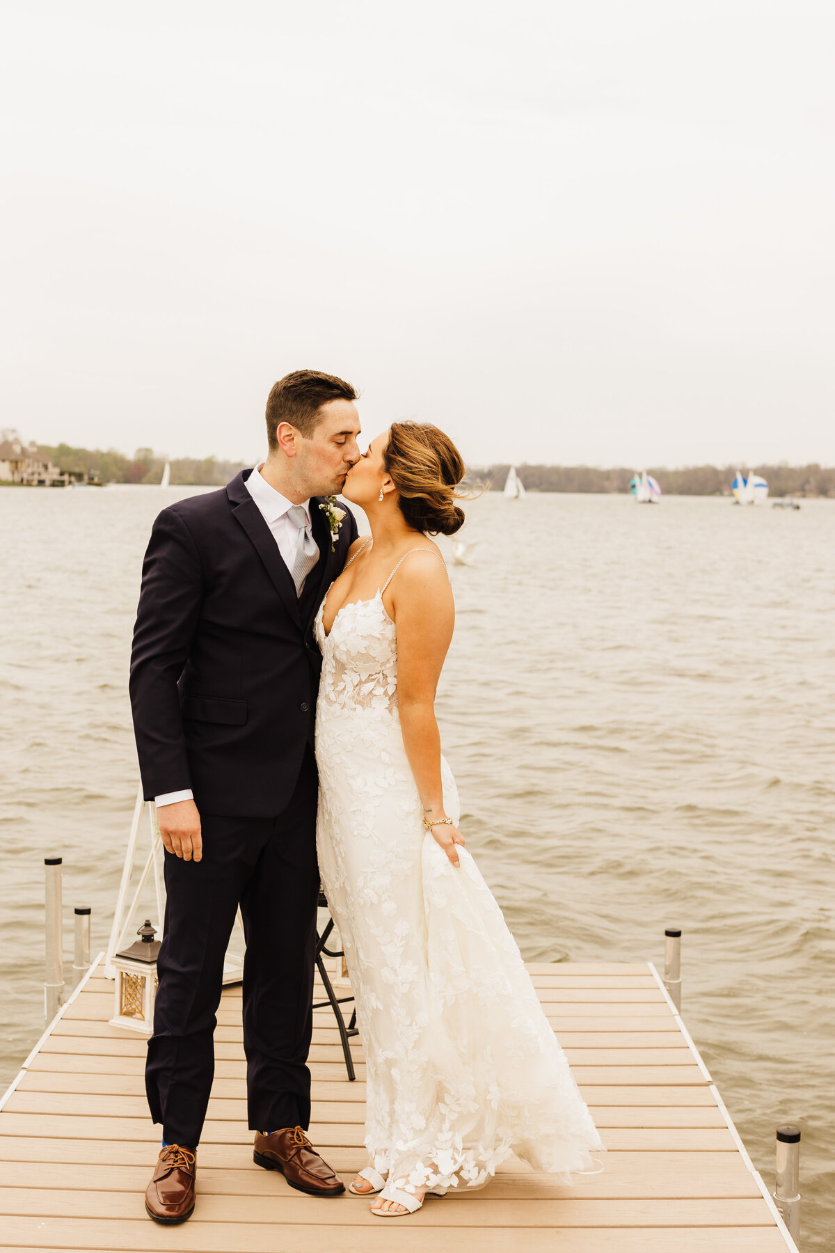 Bride and Groom Kissing