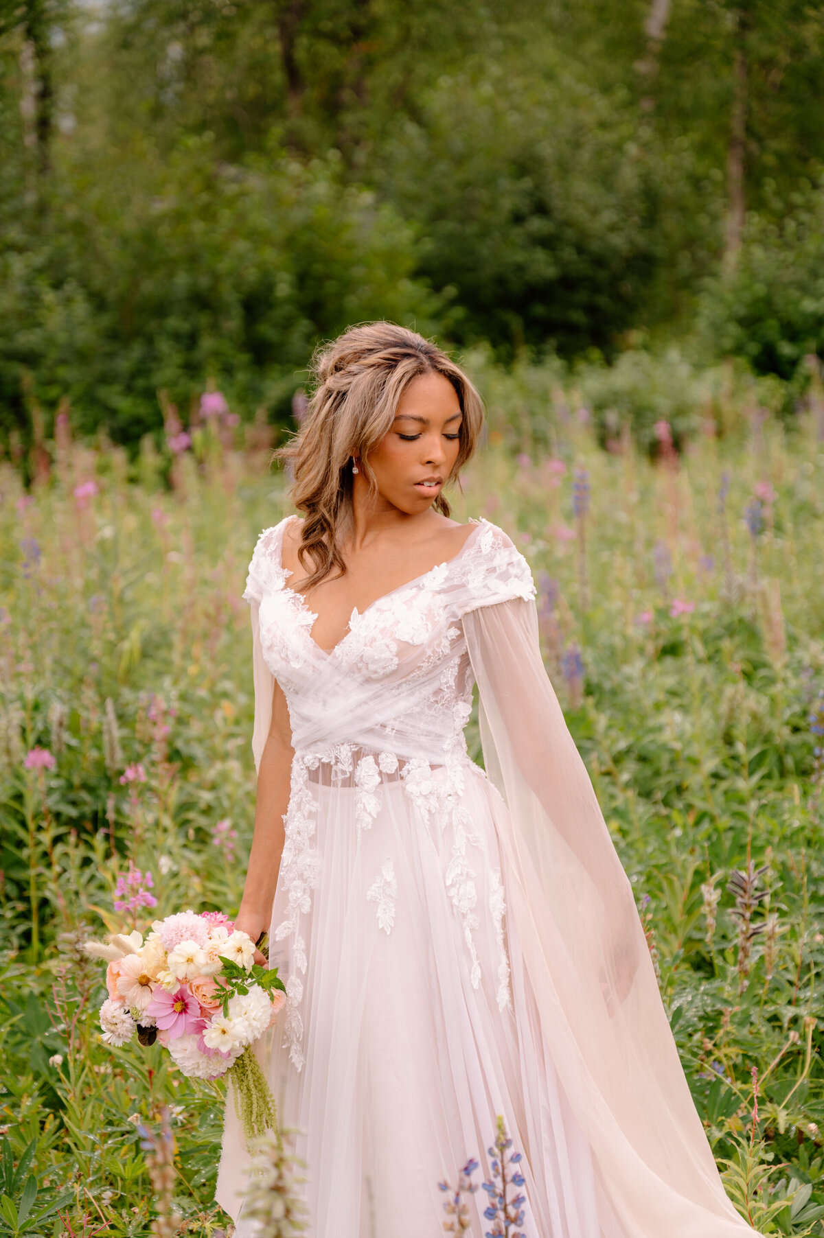 portrait of bride in a wedding gown