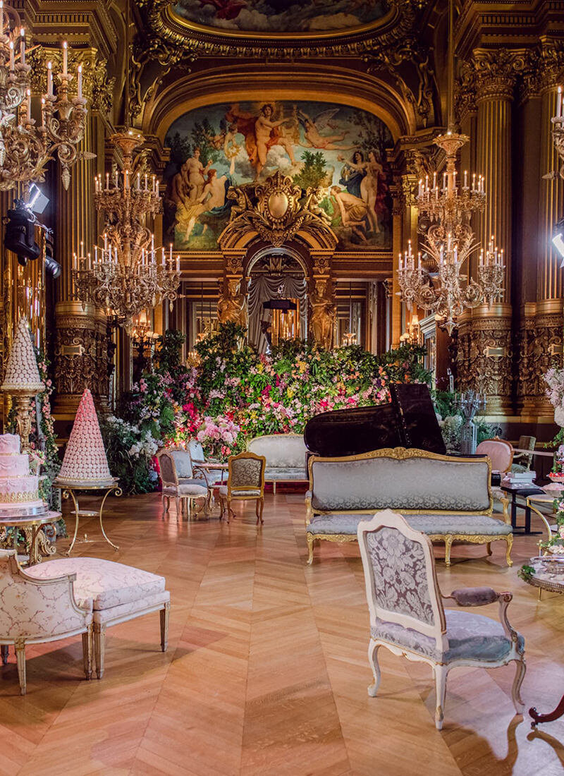 Marie Antoinette Wedding in Paris Opera Garnier Reception by Alejandra Poupel 23