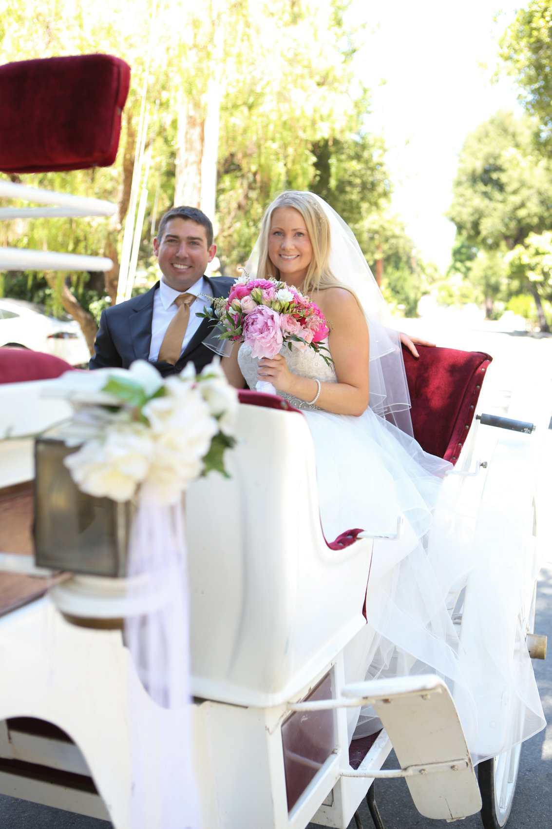 Bride and groom ride and carriage wedding photography bay area california