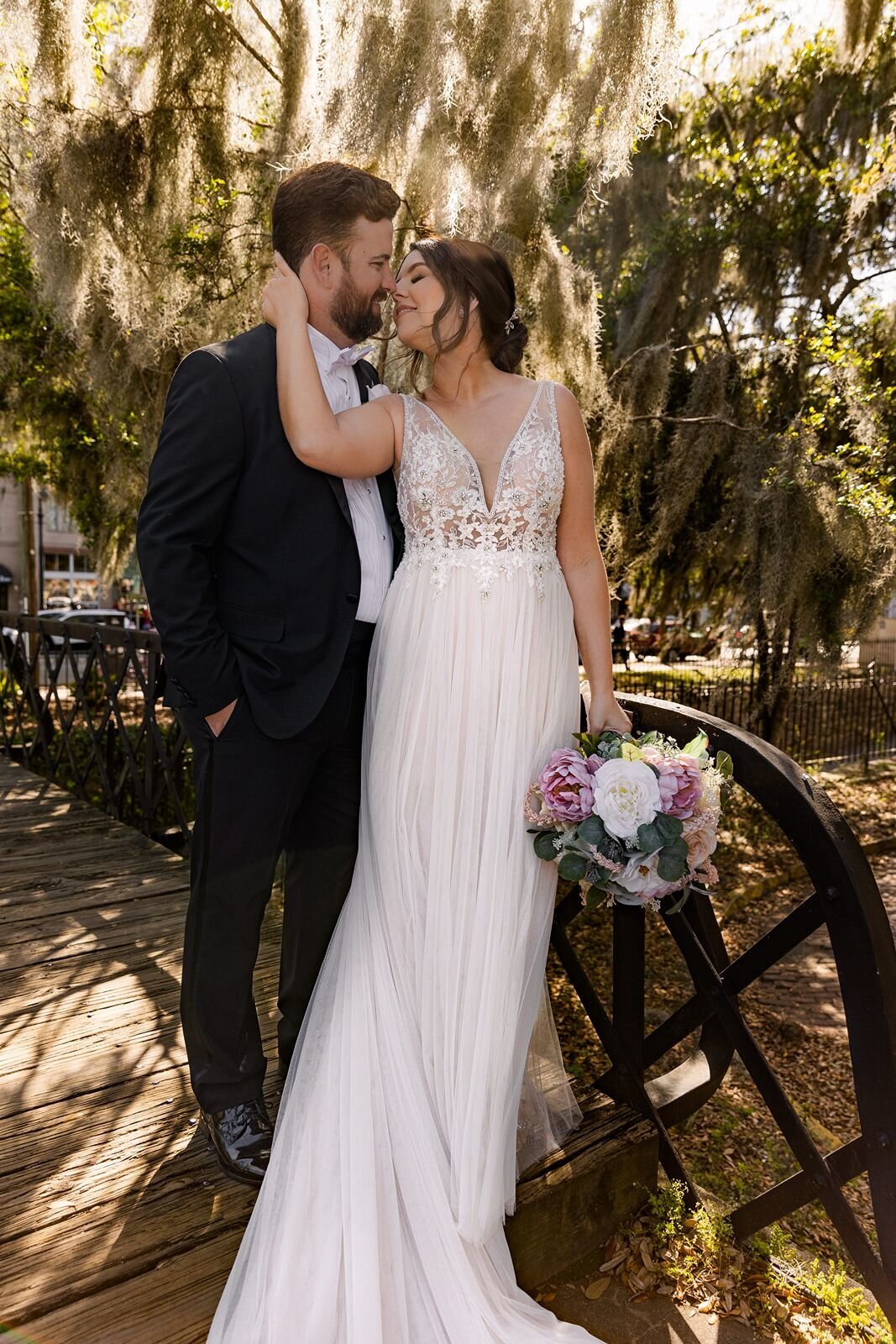 Bride Groom Portrait Vic's on the River Savannah Georgia