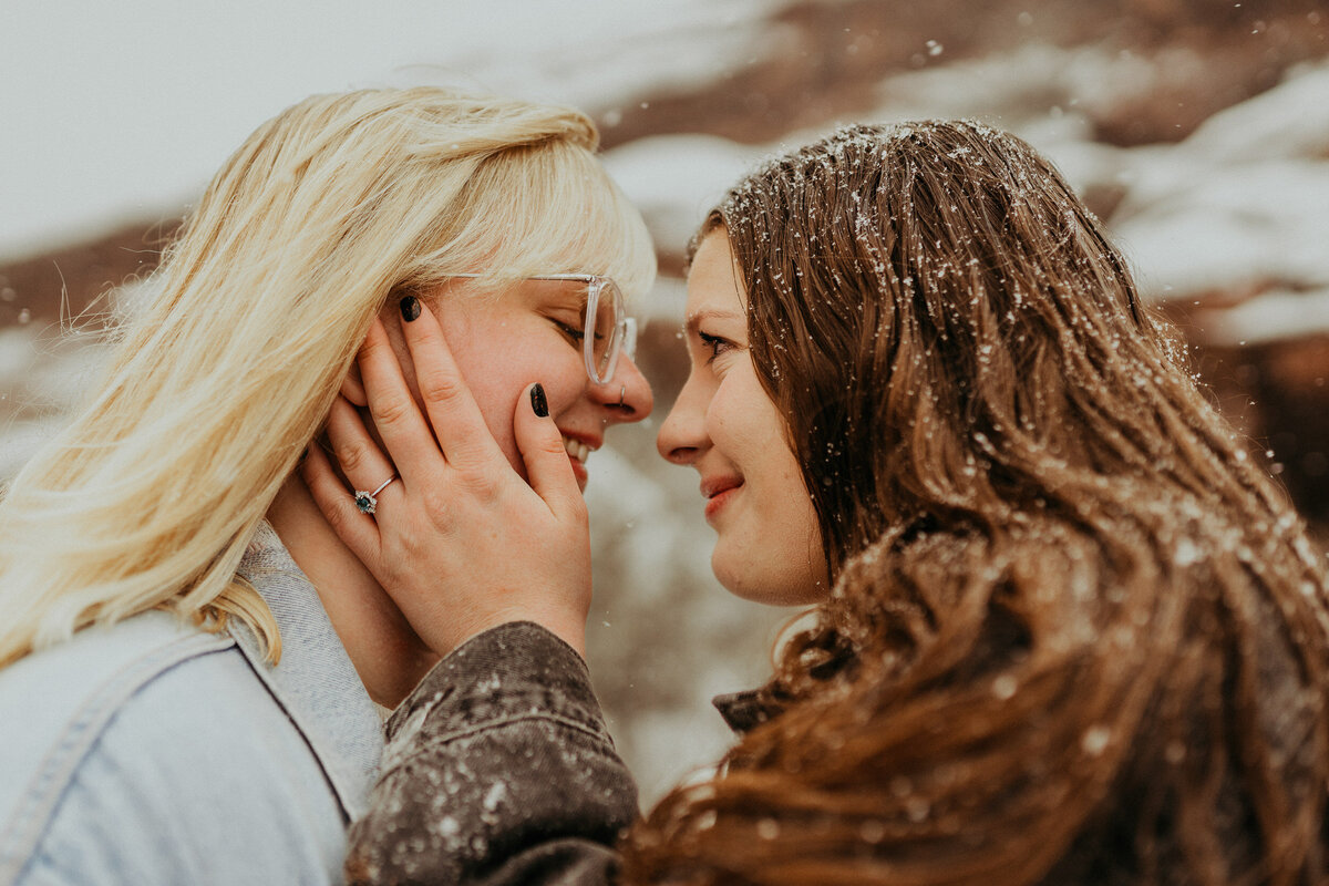 couple about to kiss