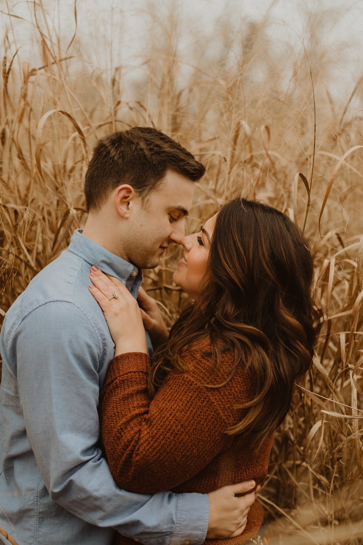 couple photos in a wheat field