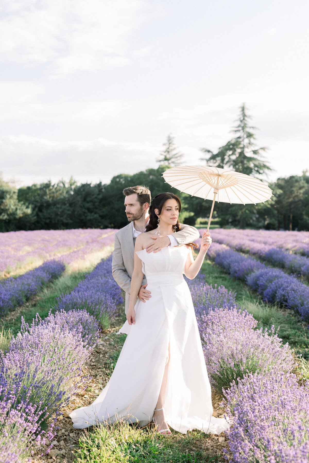 Stylish provence lavender photoshoot umbrella