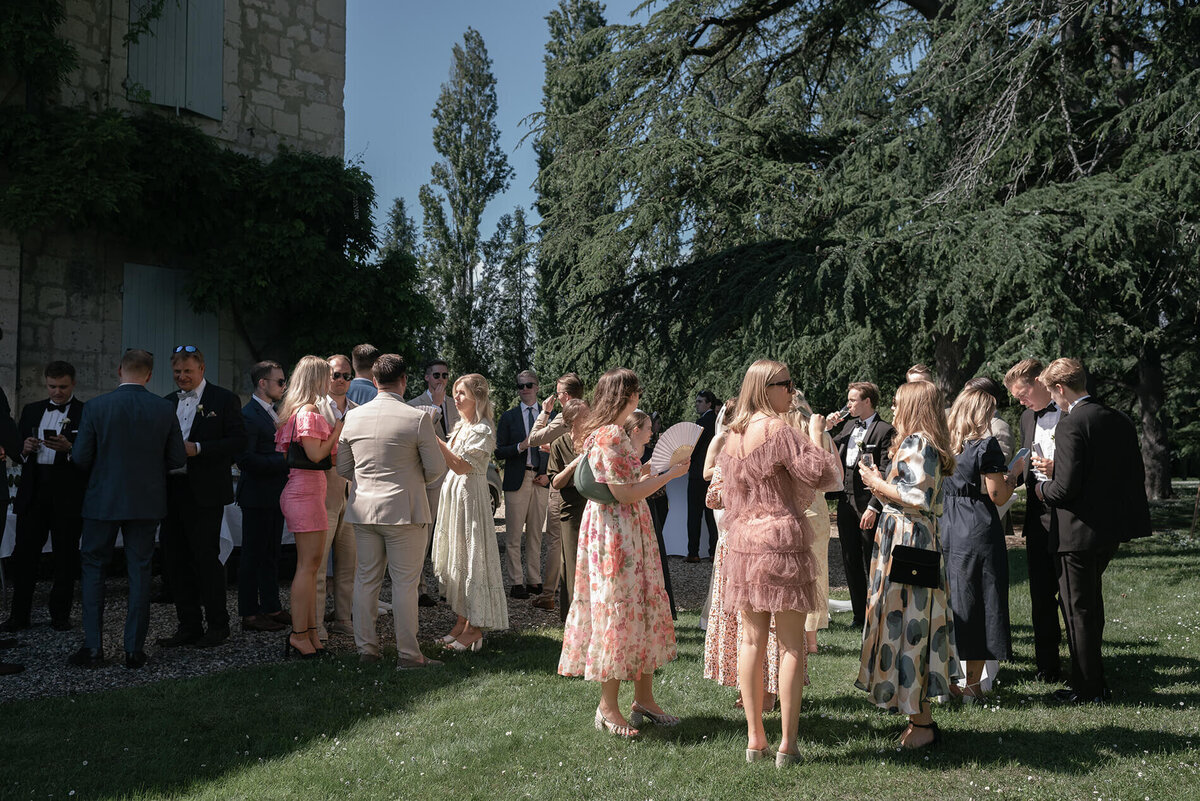Wedding cocktails at wedding in France