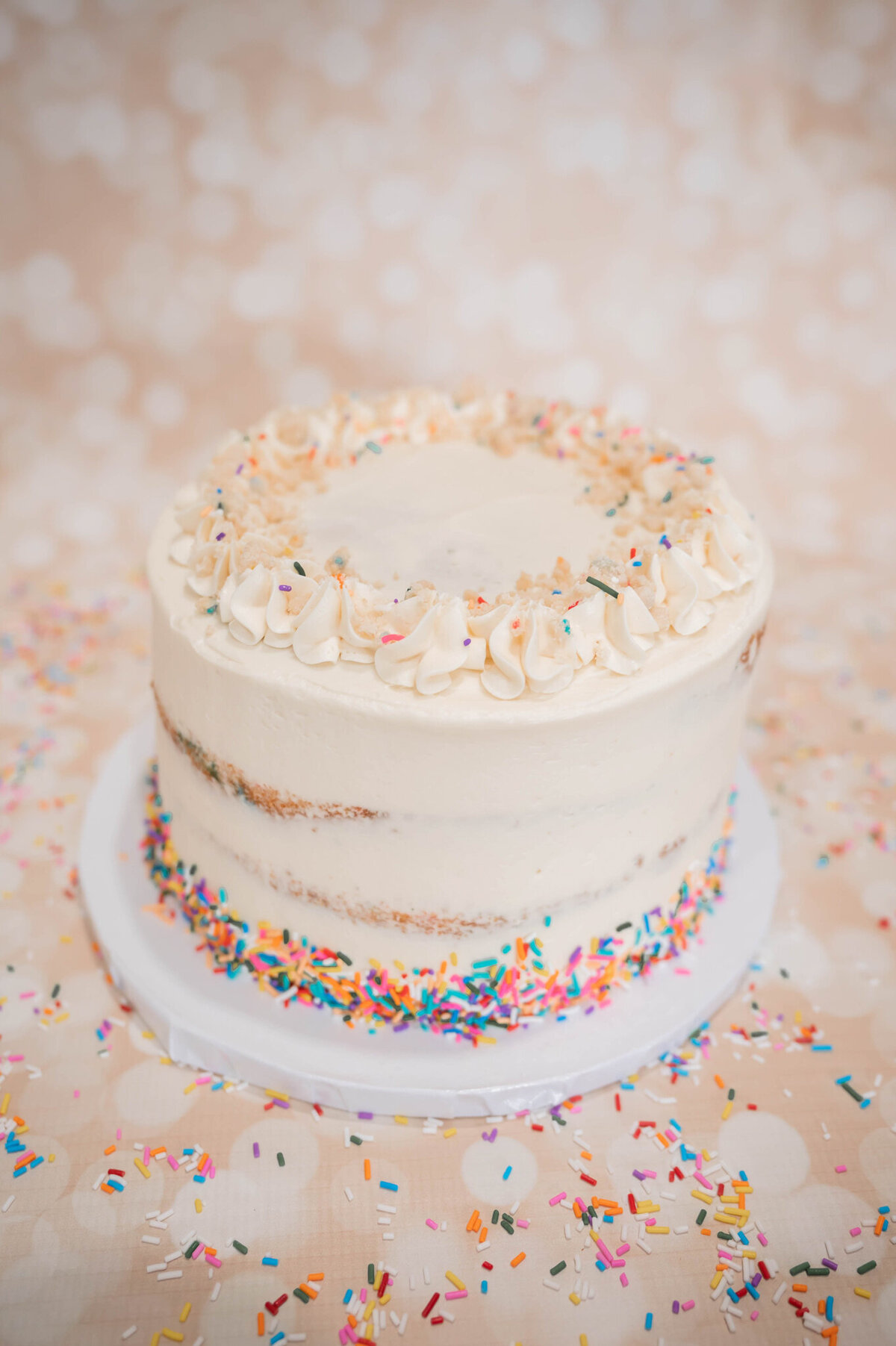 Confetti  cake by Sweets By Sue in Lethbridge, Alberta, featured on the Brontë Bride Vendor Guide.