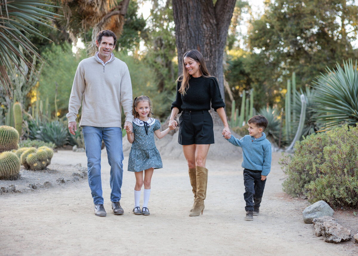 Bay area portrait photographer at Arizona Cactus garden. Stanford family portraits. Bay area family photographer