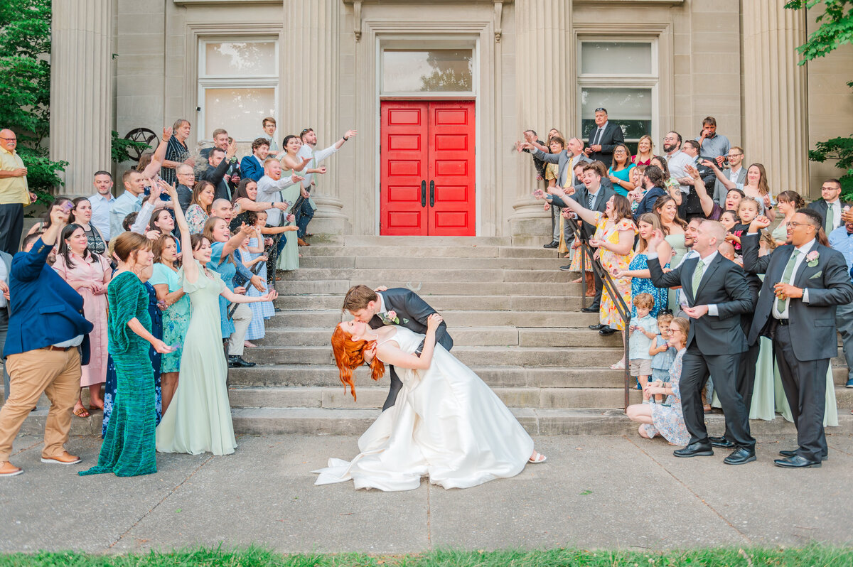 lexington wedding grand exit with lavender petals