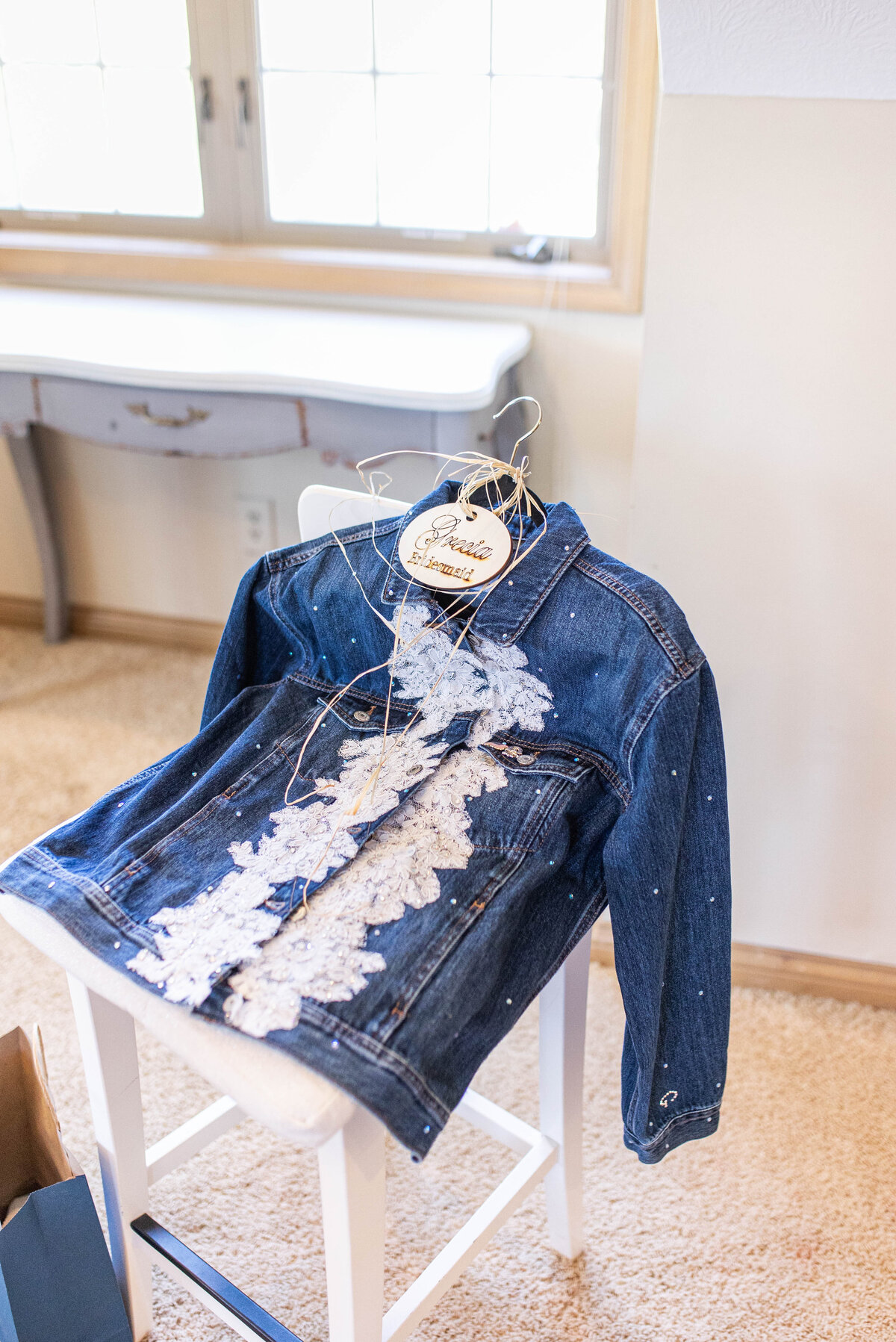 Jean jacket for bridal party
