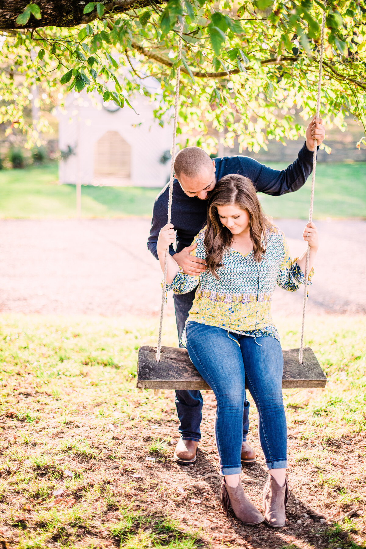 Jessica and Cedrics engagement session at Bodock farms in Burkesville Kentucky