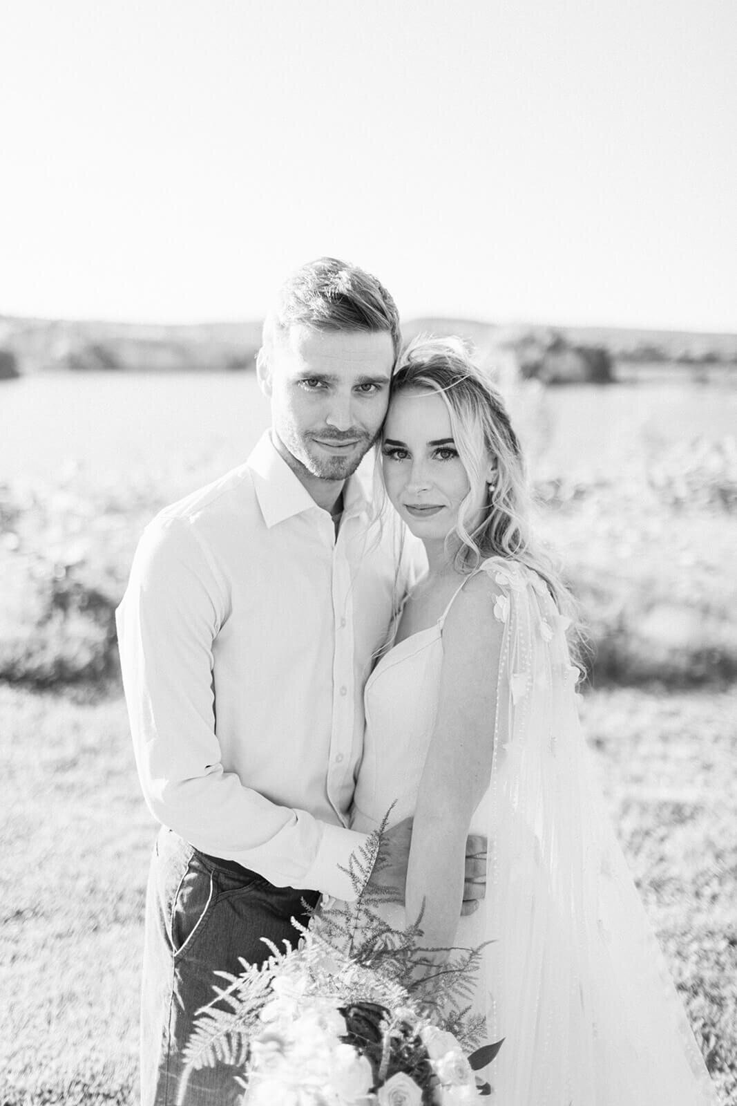 black-and-white-photo-bride-and-groom