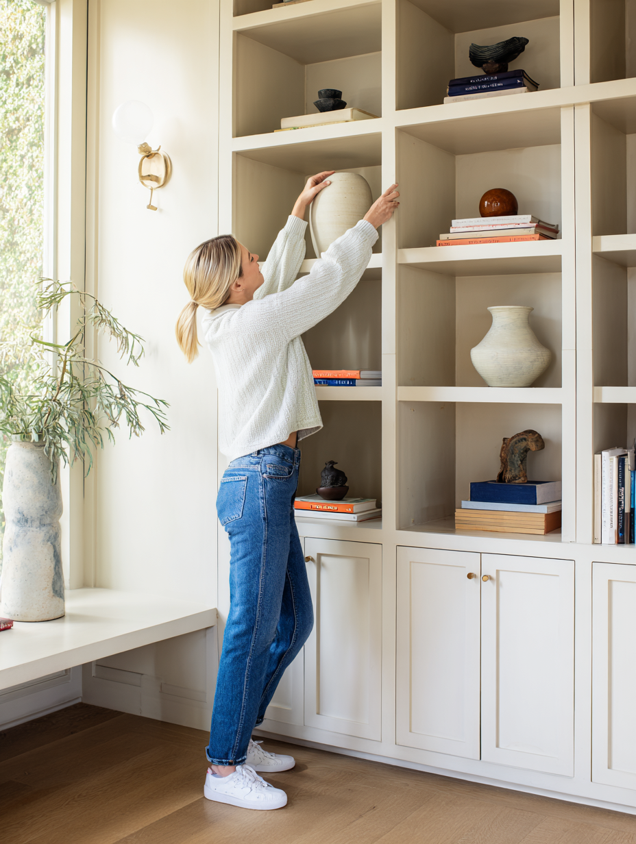 krista5123_designer_styling_a_bookcase_reaching_for_a_ceramic_6999db56-cd79-47fc-b90e-178160a2d2e2_0