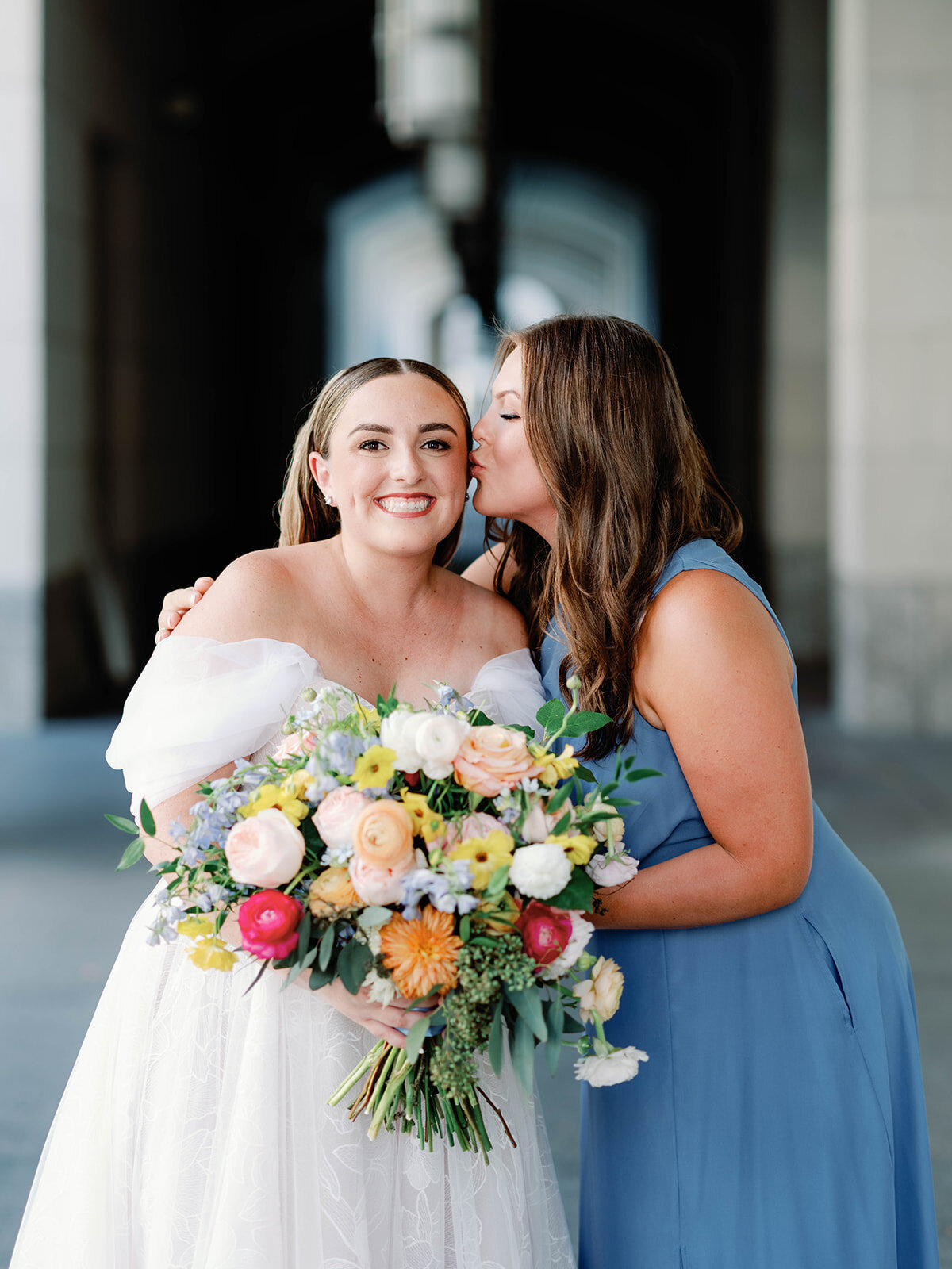 Bride and maid of honor photo