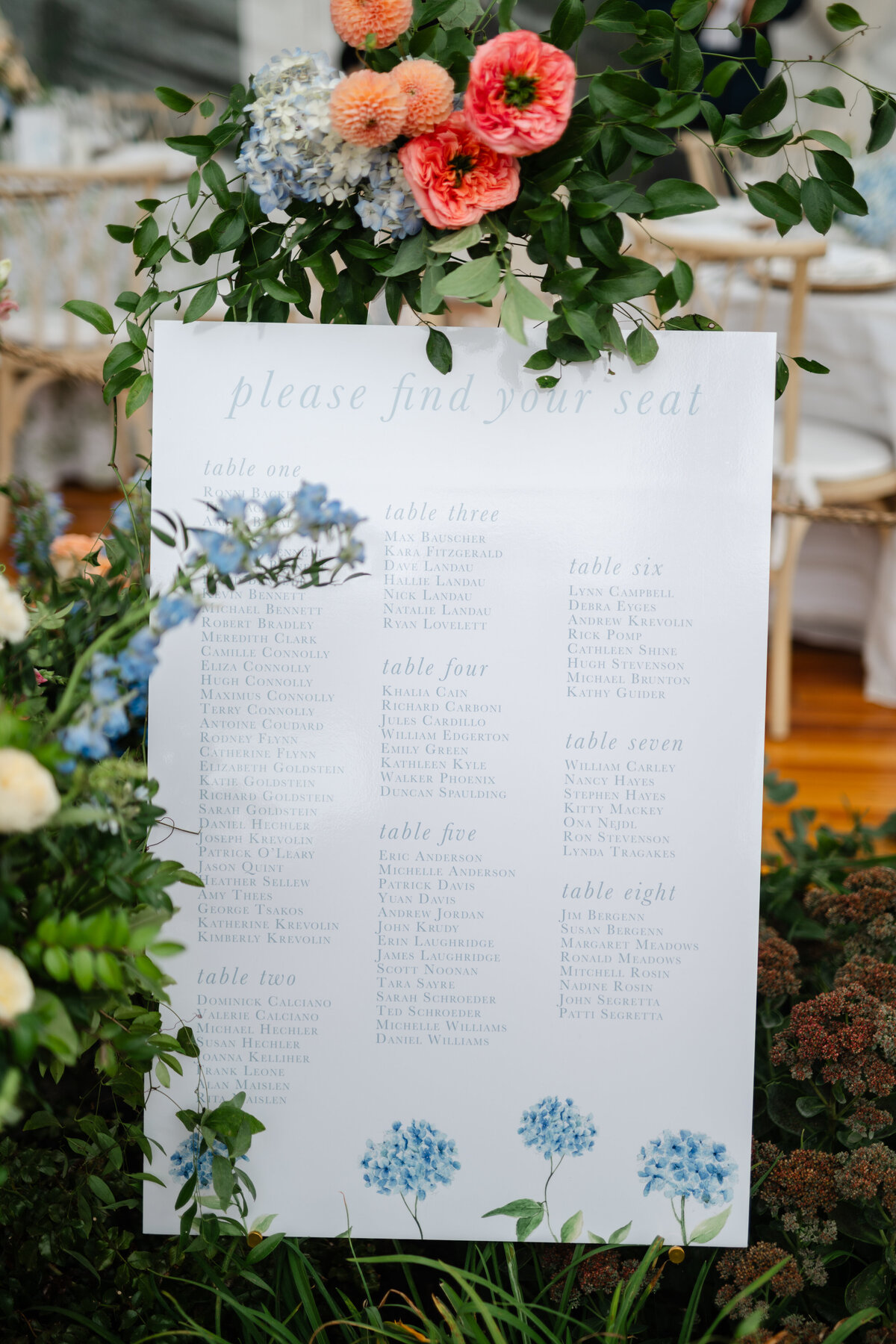warm-toned-florals-wedding-guest-seating-signage